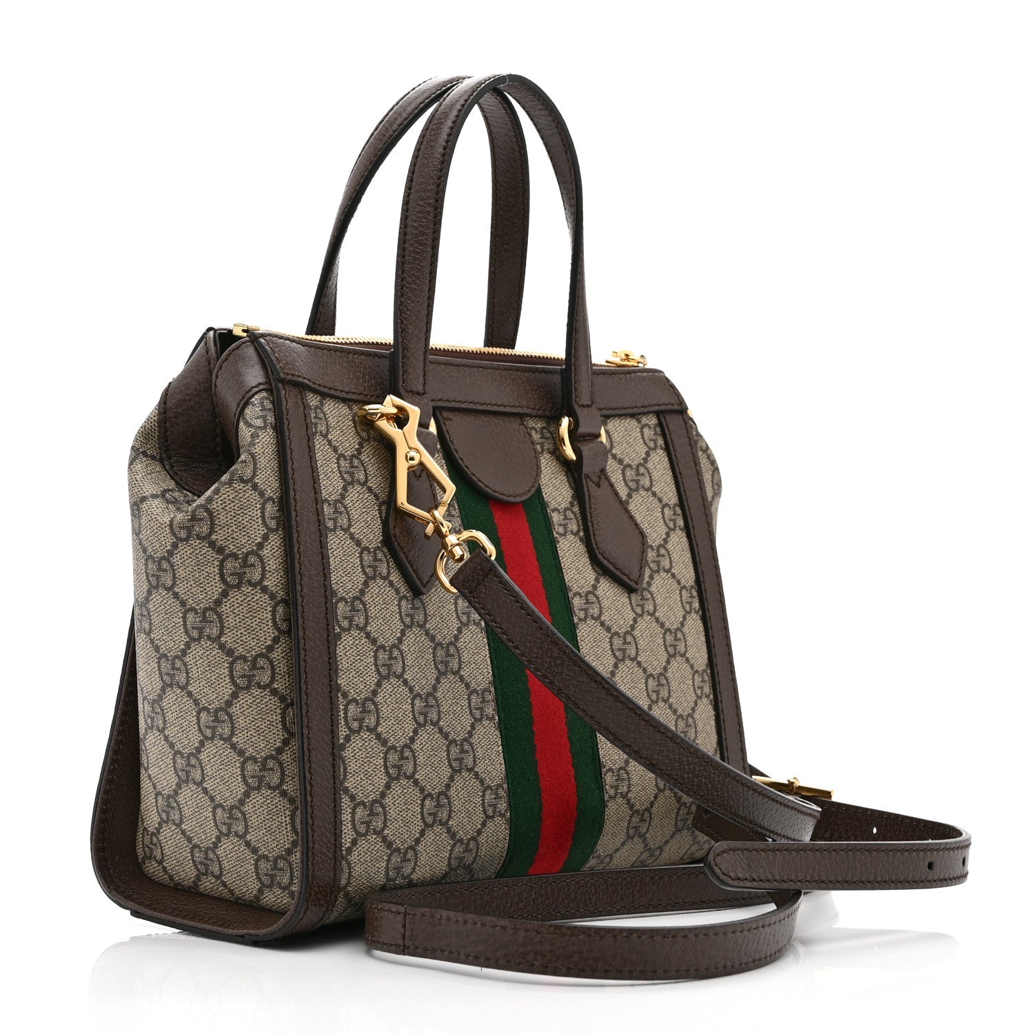GG Supreme Monogram Small Ophidia Tote Bag Brown