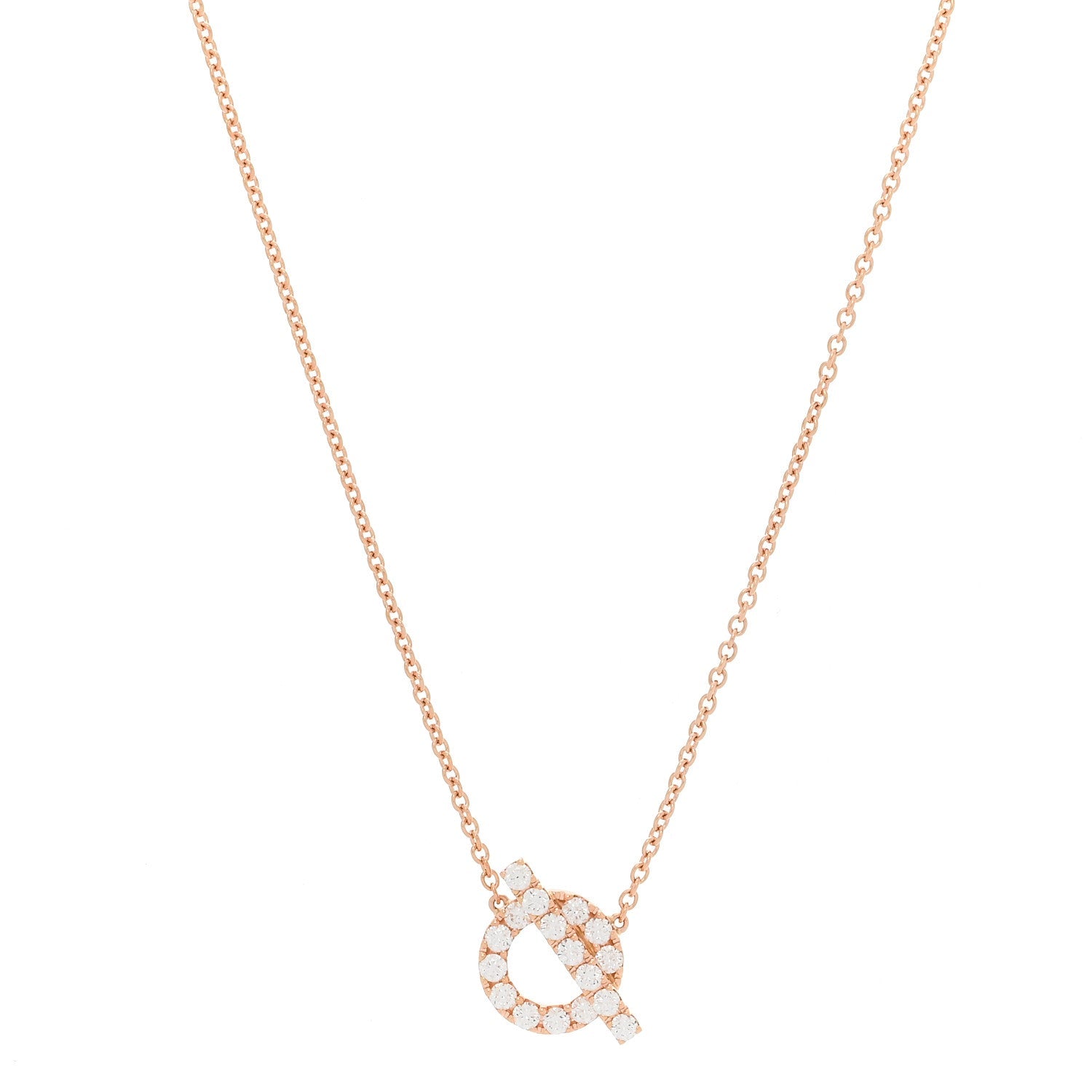 18K Rose Gold Diamond Finesse Pendant Necklace