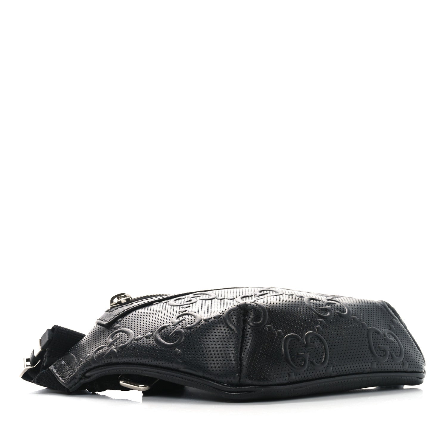 Calfskin GG Tennis Embossed Belt Bag Black