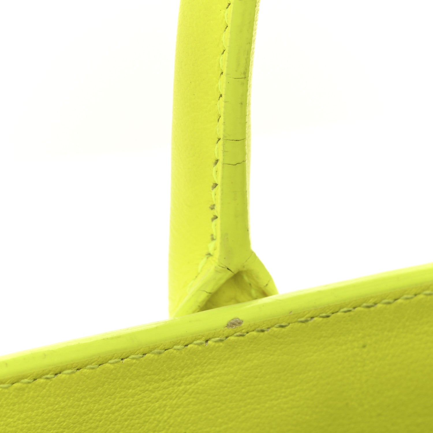 Calfskin Nano Sac De Jour Neon Yellow