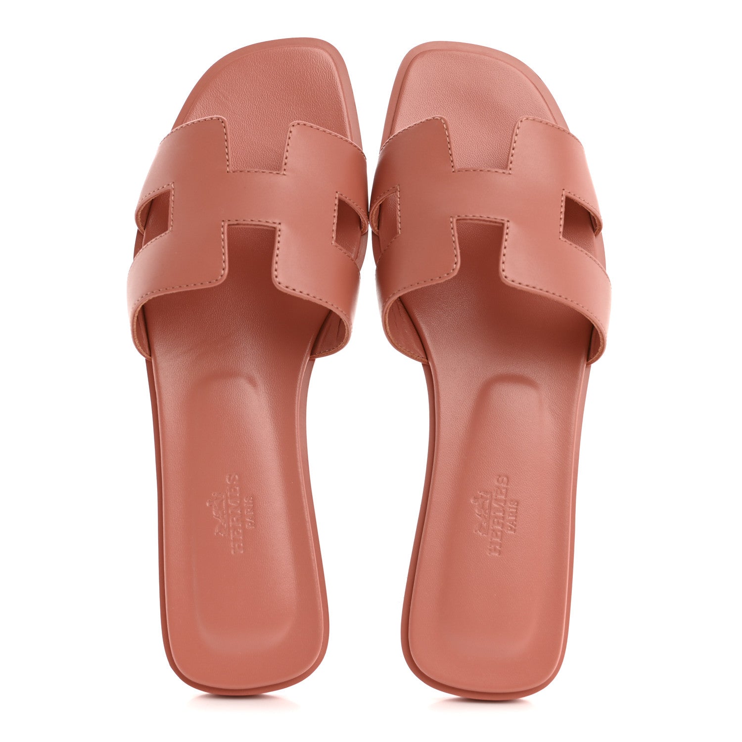 Box Calfskin Oran Sandals 38.5 Rouge Tomette