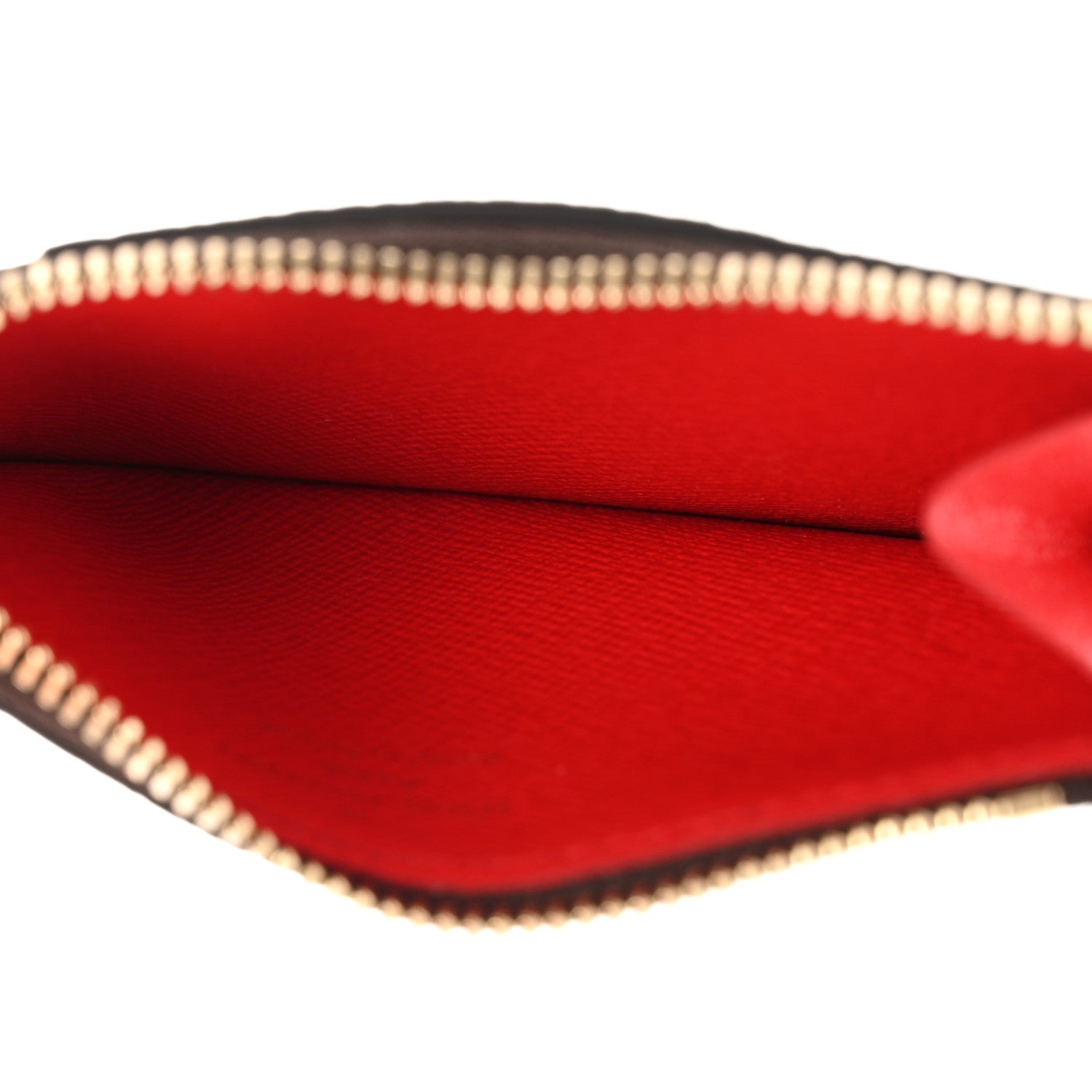 Monogram Zipped Romy Card Holder Red