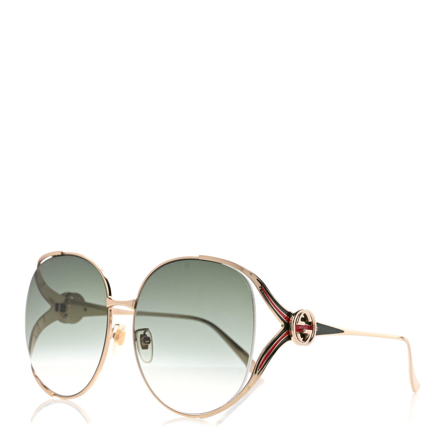 Metal Oversized Round Frame GG0225S Sunglasses Gold