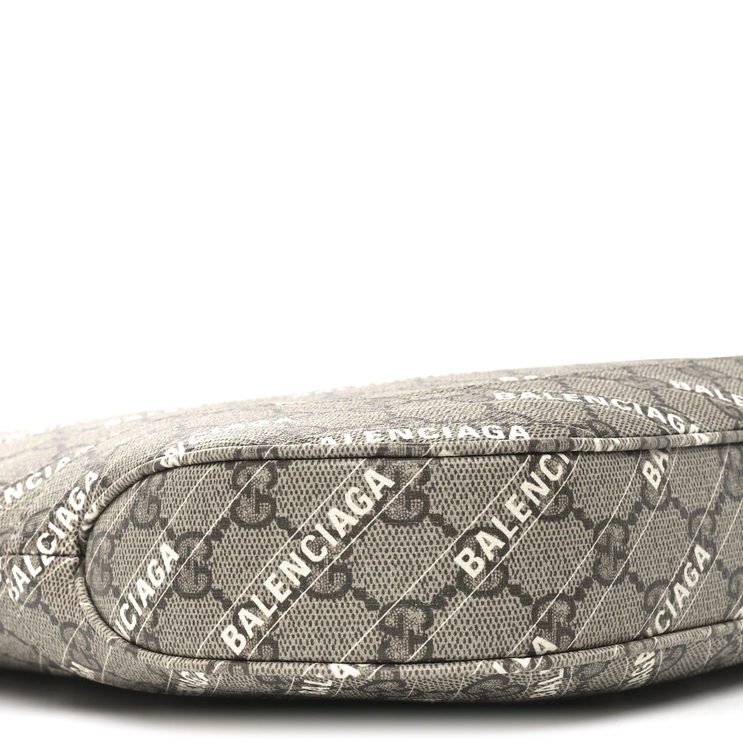 X BALENCIAGA GG Supreme Monogram Logo Print Medium Jackie 1961 Hobo Beige Ebony