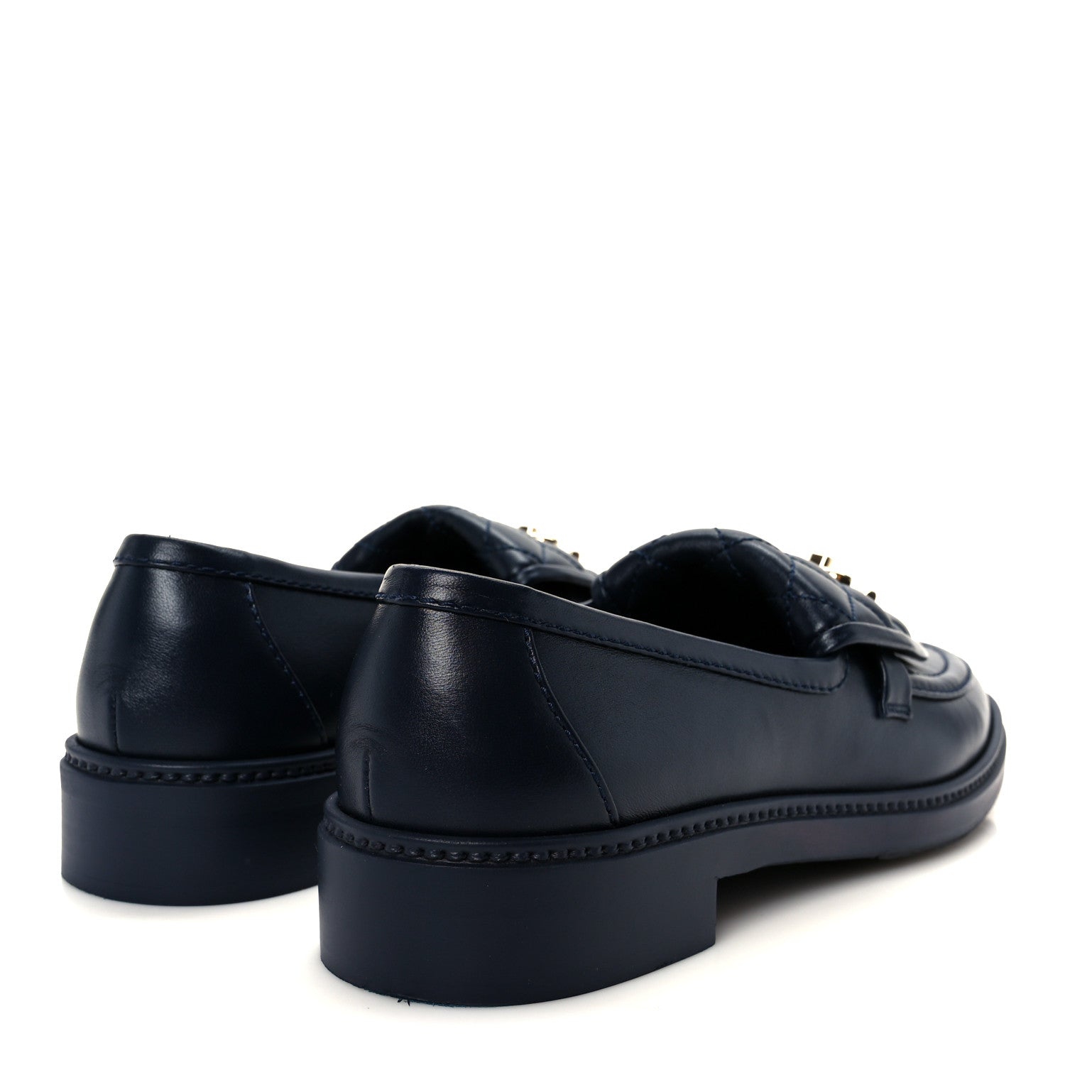 Lambskin Quilted CC Turnlock Loafers 39.5 Navy