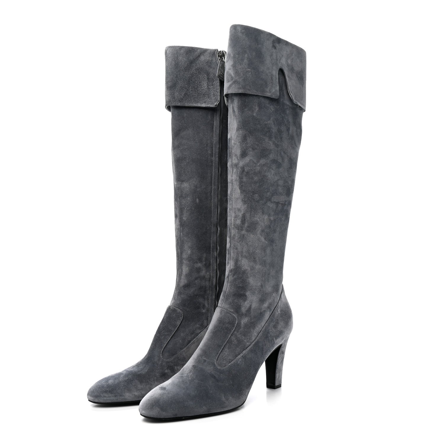 Suede High Boots 41 Grey