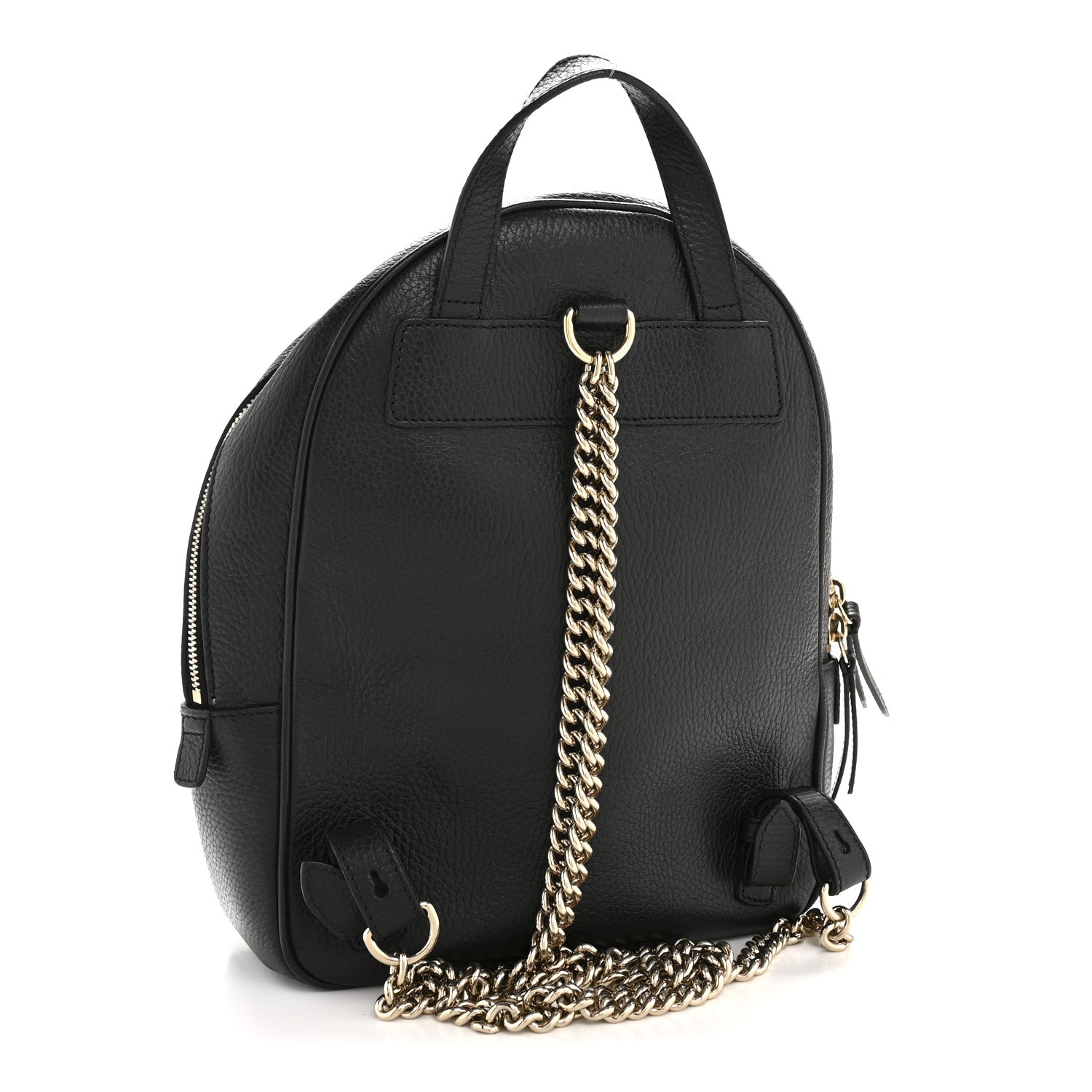 Pebbled Calfskin Soho Chain Backpack Black