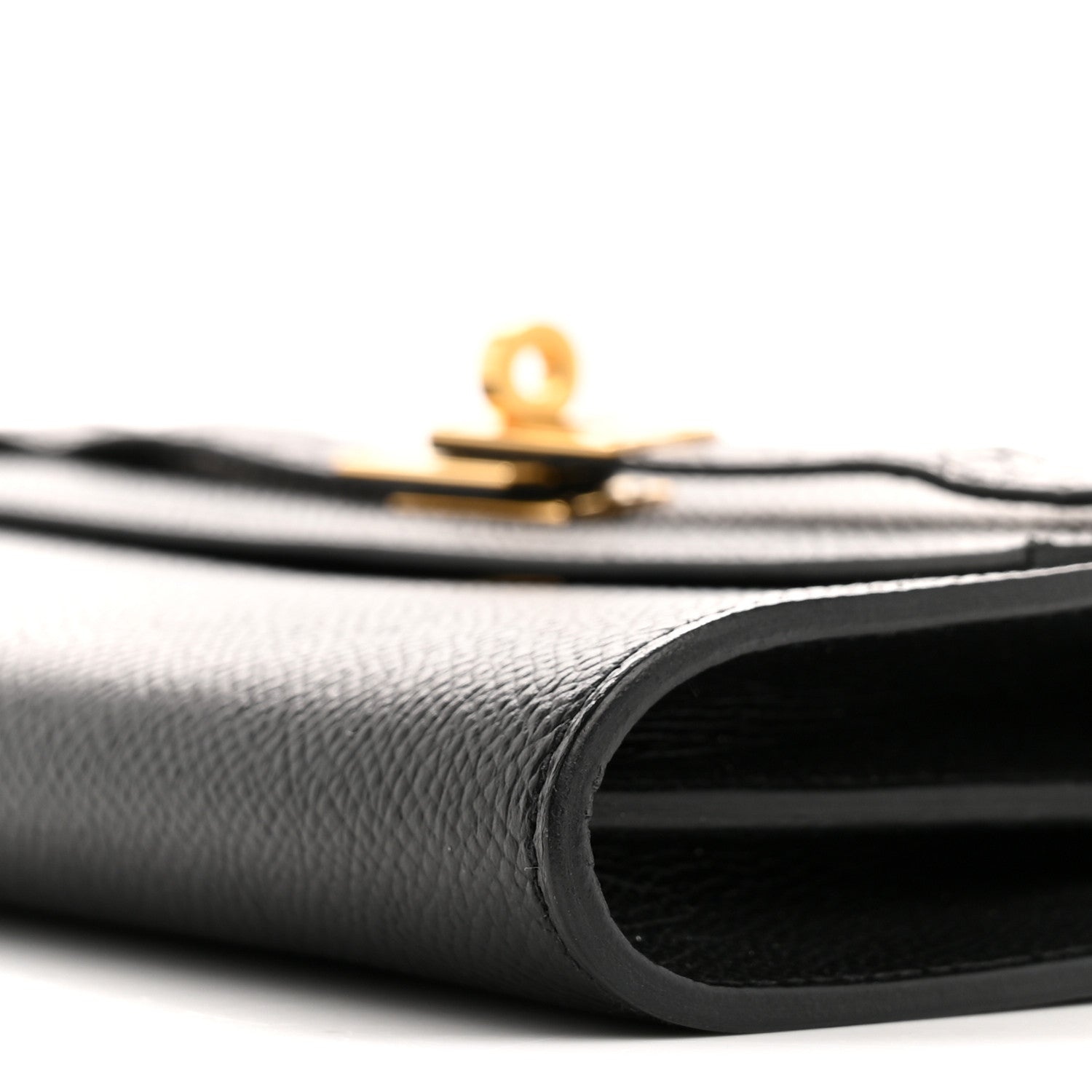 Epsom Shiny Alligator Touch Kelly Wallet To Go Black