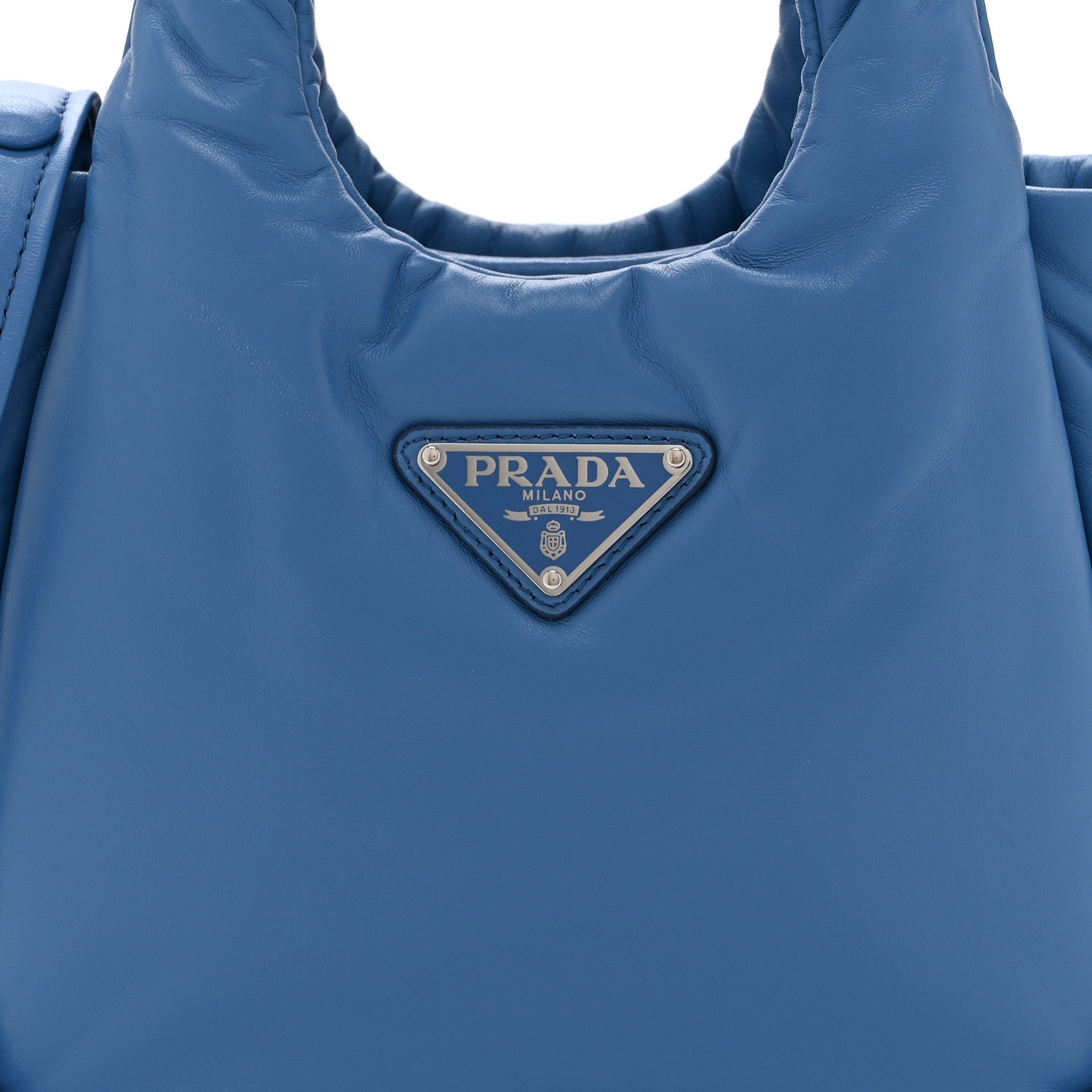 Nappa Soft Padded Small Double Handled Shoulder Bag Celeste