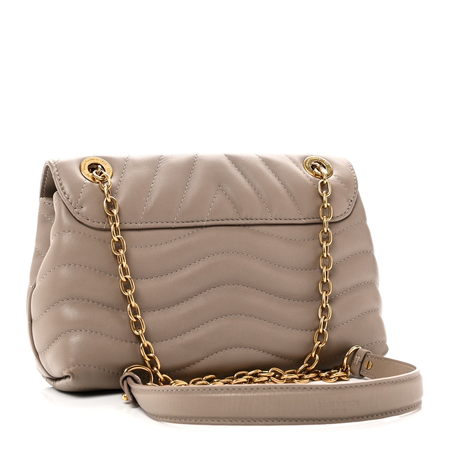 Calfskin LV New Wave Chain Bag Taupe