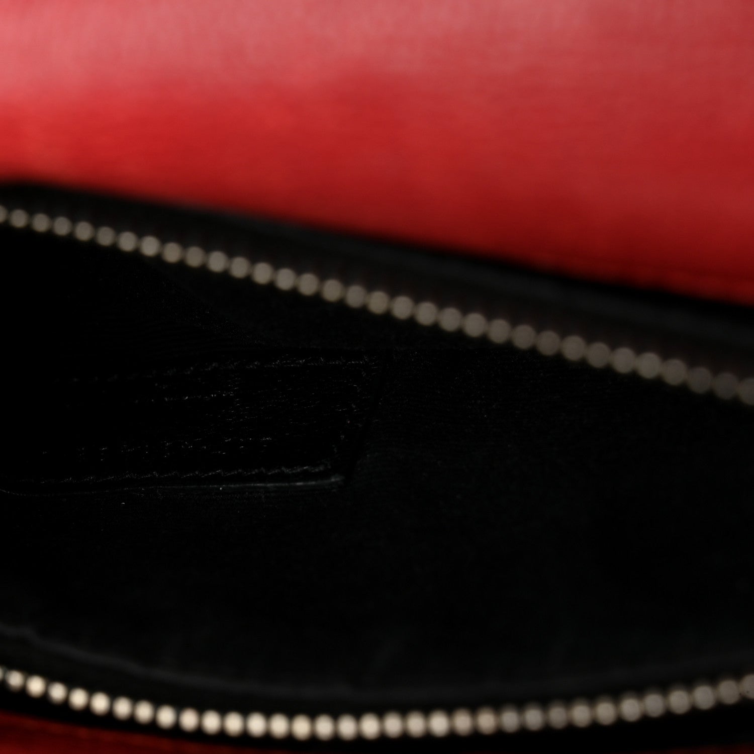 Sheepskin Matelasse Chevron Monogram College Chain Wallet New Red