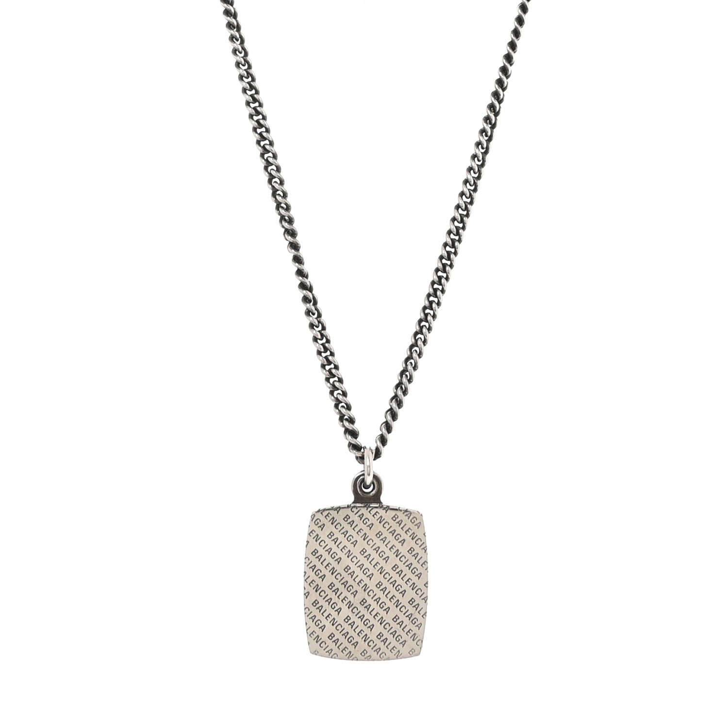 Stainless Steel Logo Locket Chain Necklace