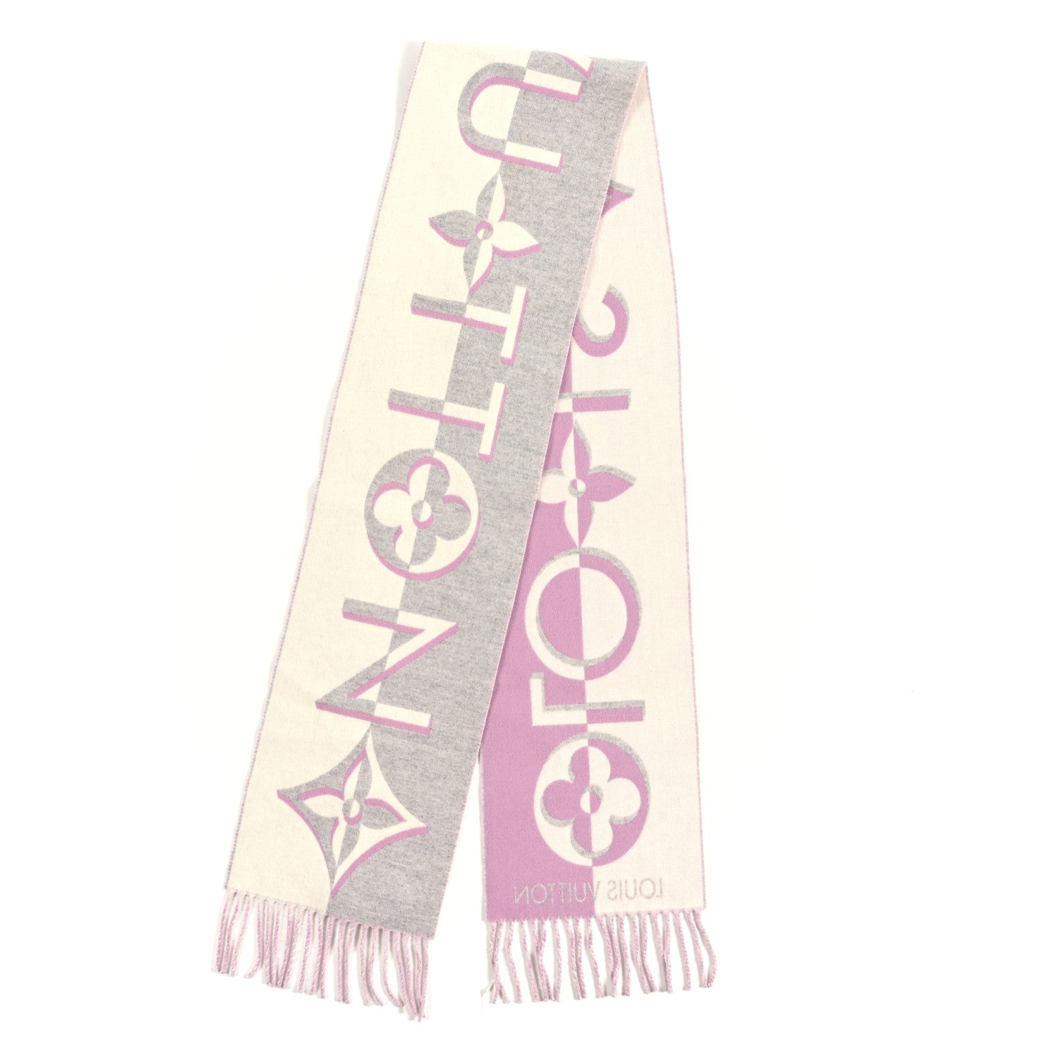 Cashmere Monogram Gradient Reykjavik Scarf Light Pink