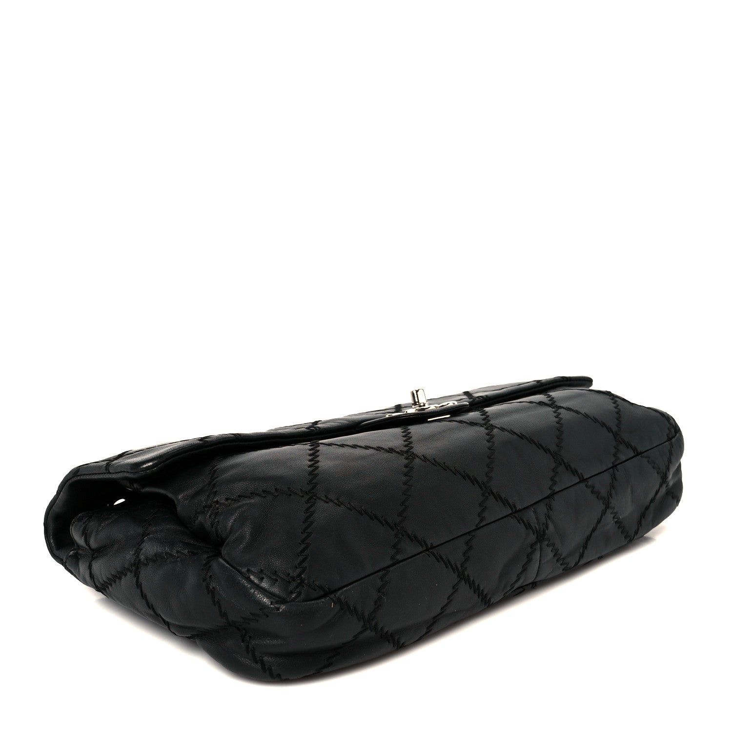 Lambskin Ultimate Stitch Maxi Flap Black