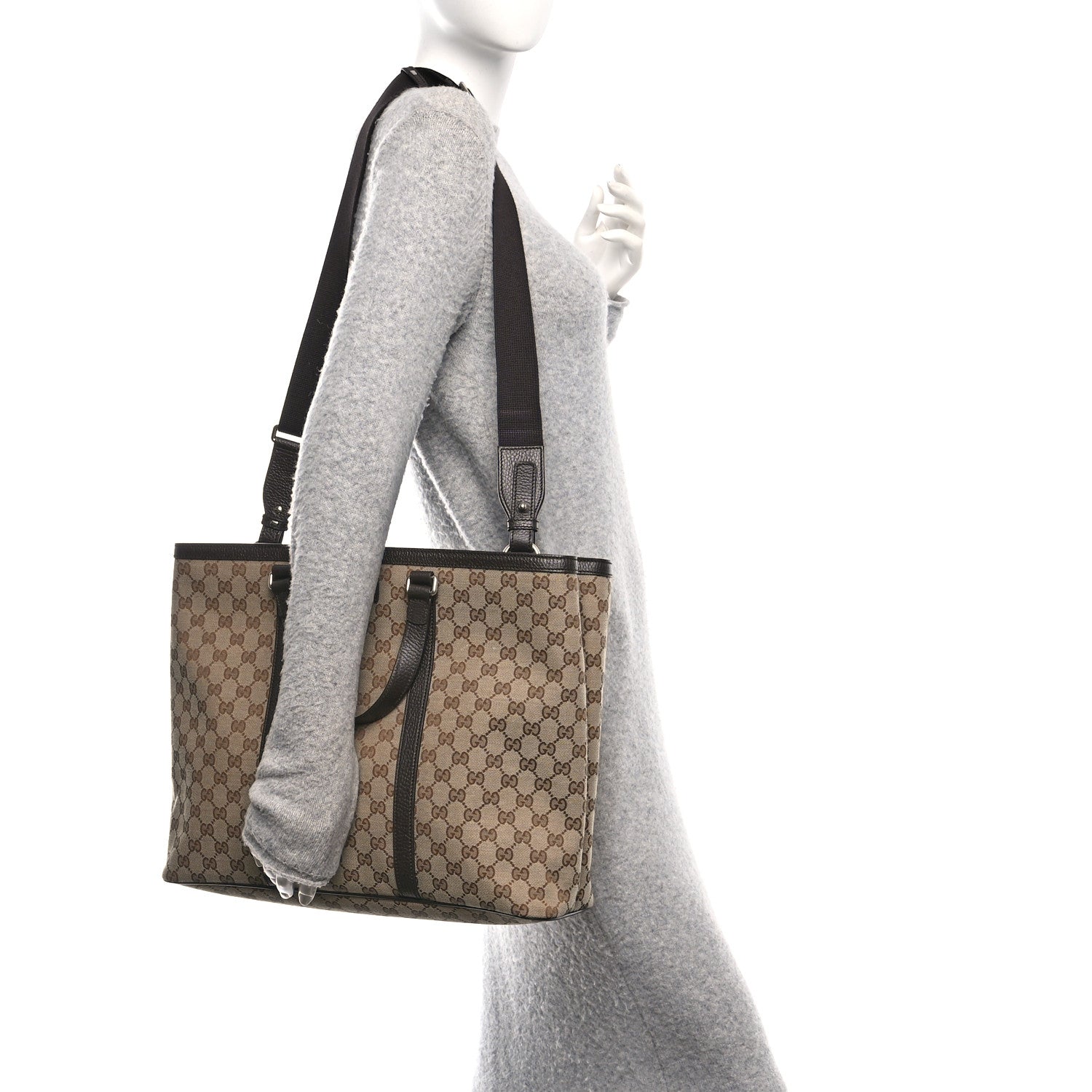 GG Monogram Large Joy Tote Bag Dark Brown