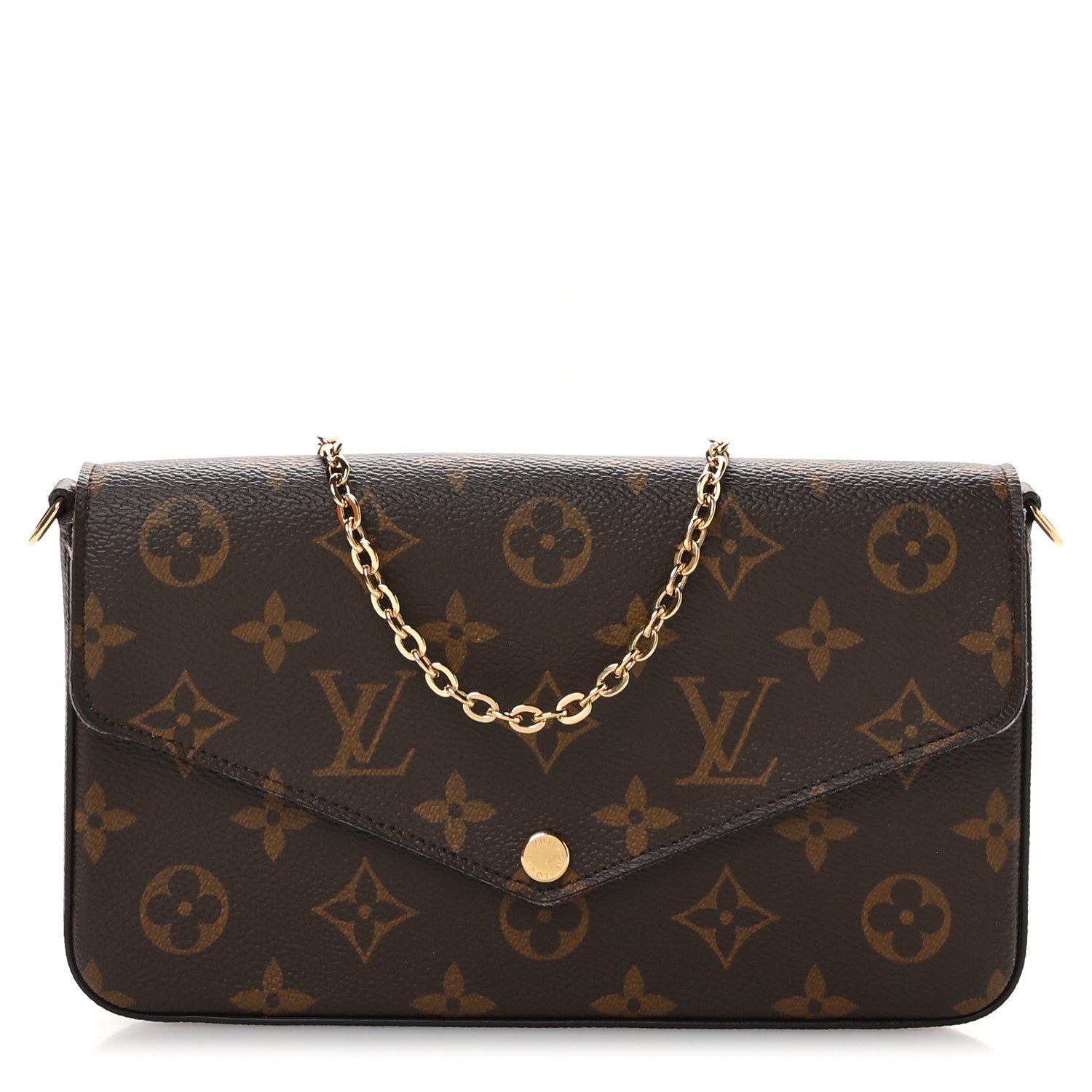 Monogram Pochette Felicie Chain Wallet Fuchsia
