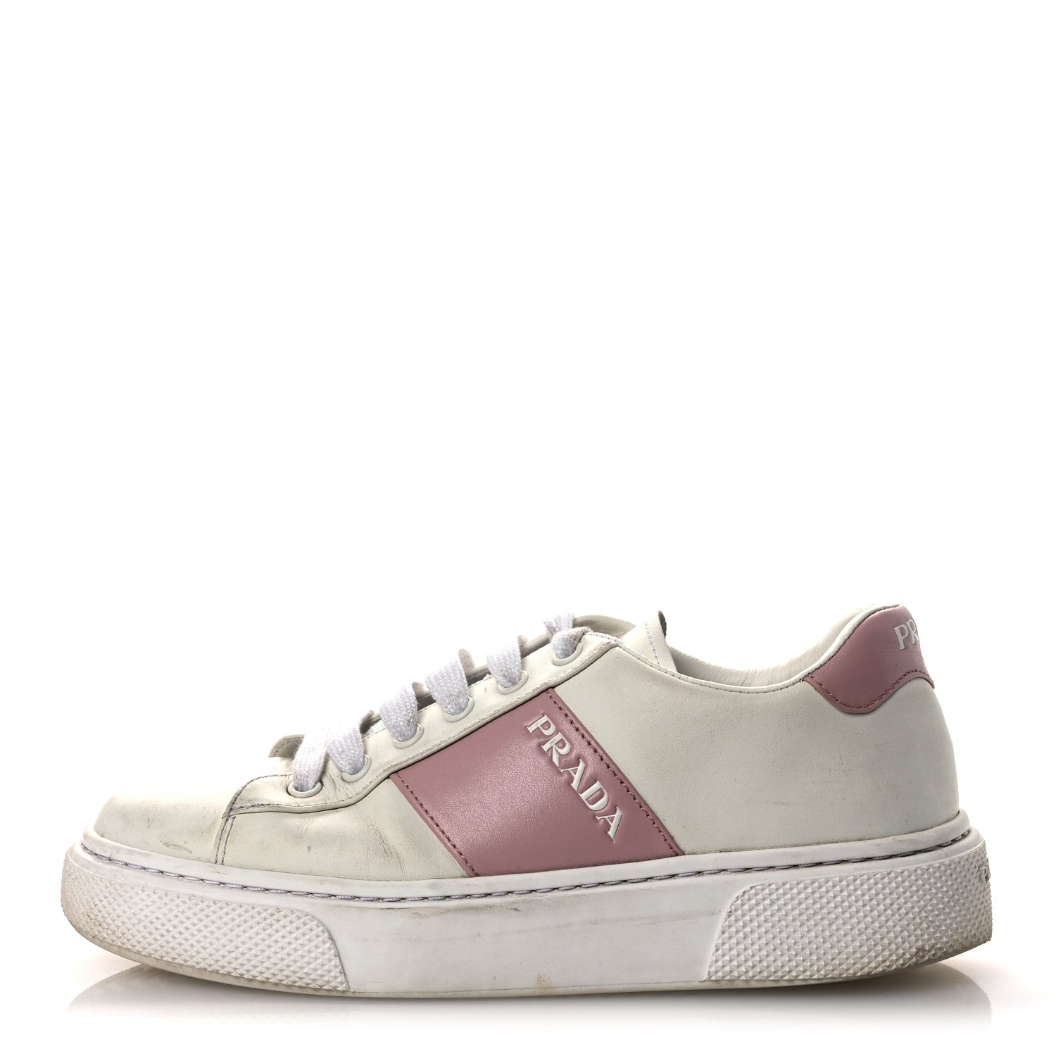 Vitello Soft Logo 45mm Platform Sneakers 35.5 White Pink