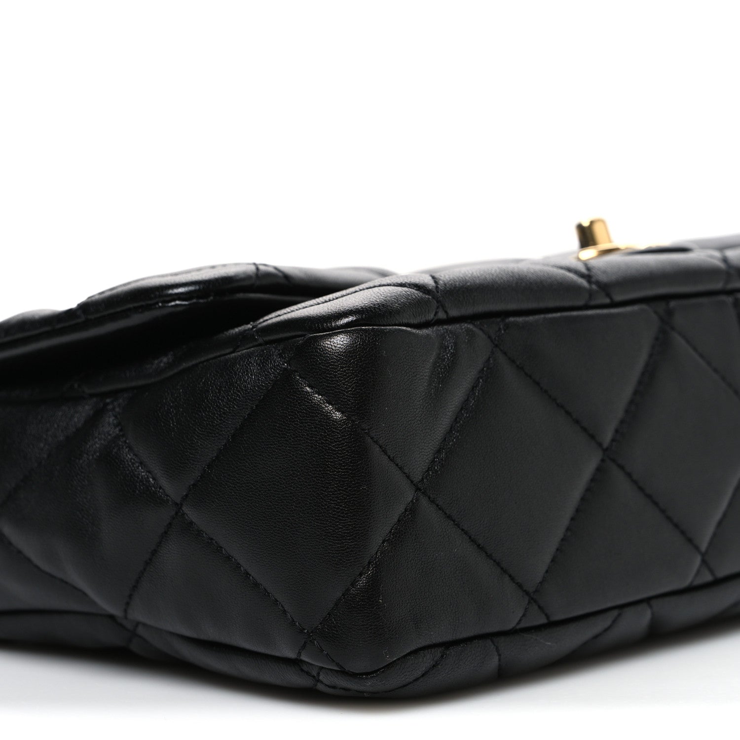Lambskin Quilted Large CC Funky Town Flap Black