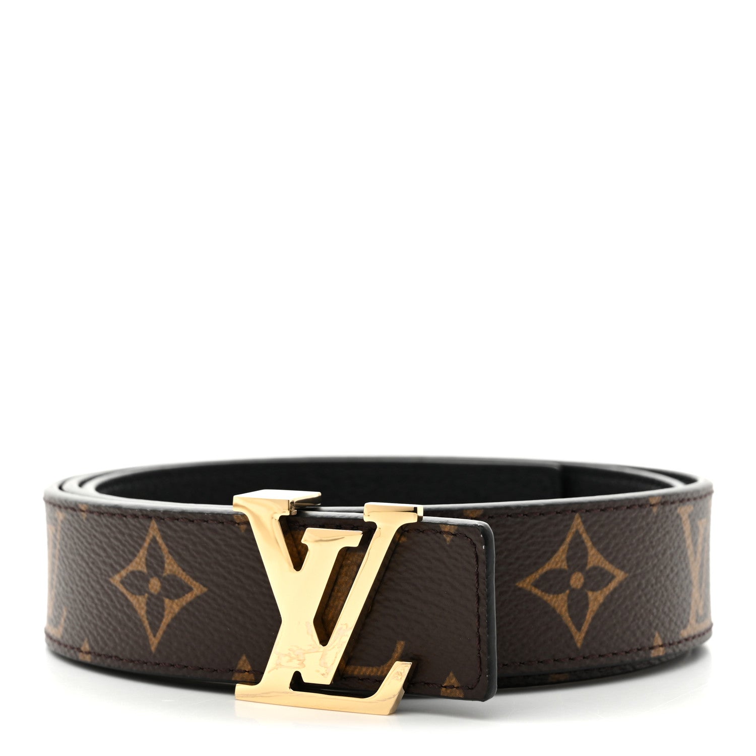 Calfskin Monogram 30mm LV Initiales Reversible Belt 85 34 Black