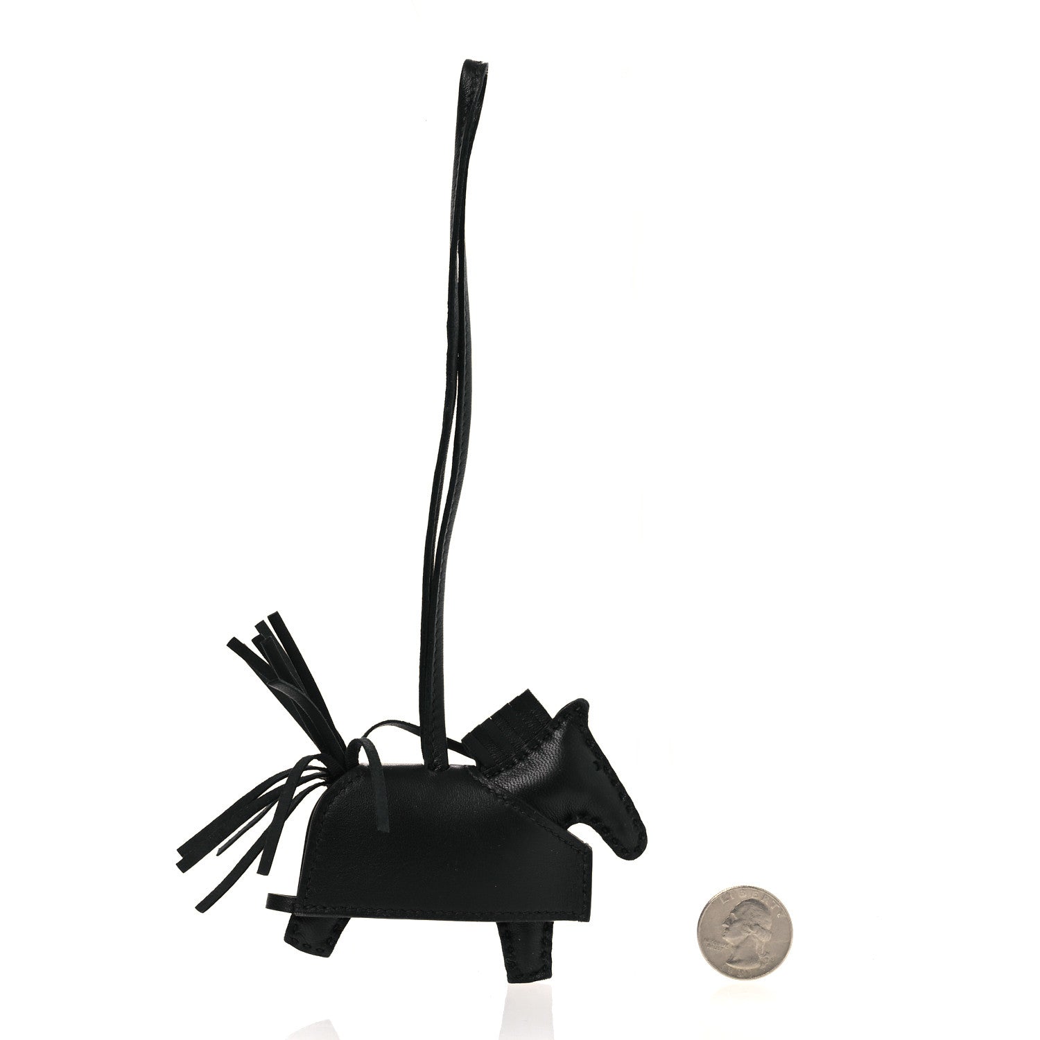 Milo Lambskin Studded Grigri Rodeo Robeo Rock Horse Bag Charm PM Black