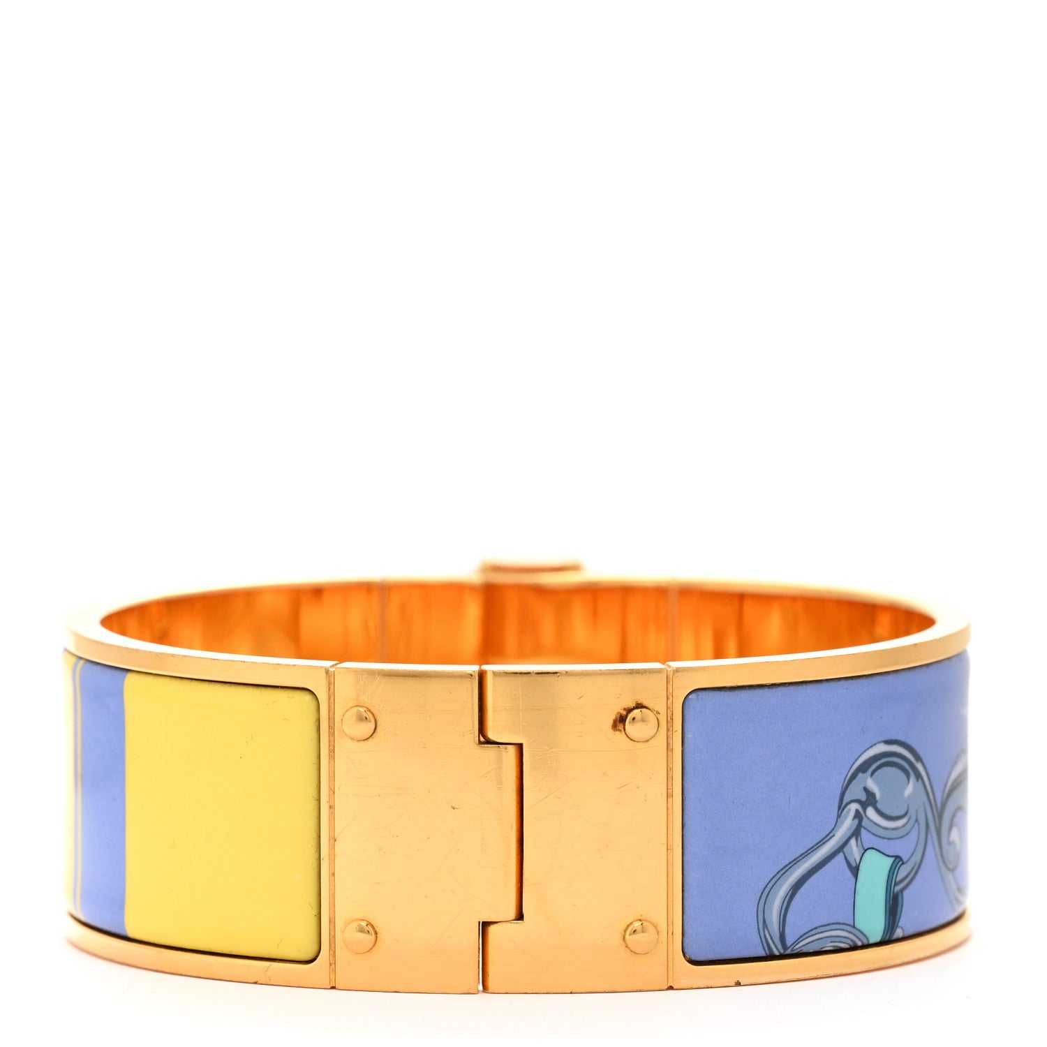 Enamel Printed Charniere Wide Hinged Bracelet S