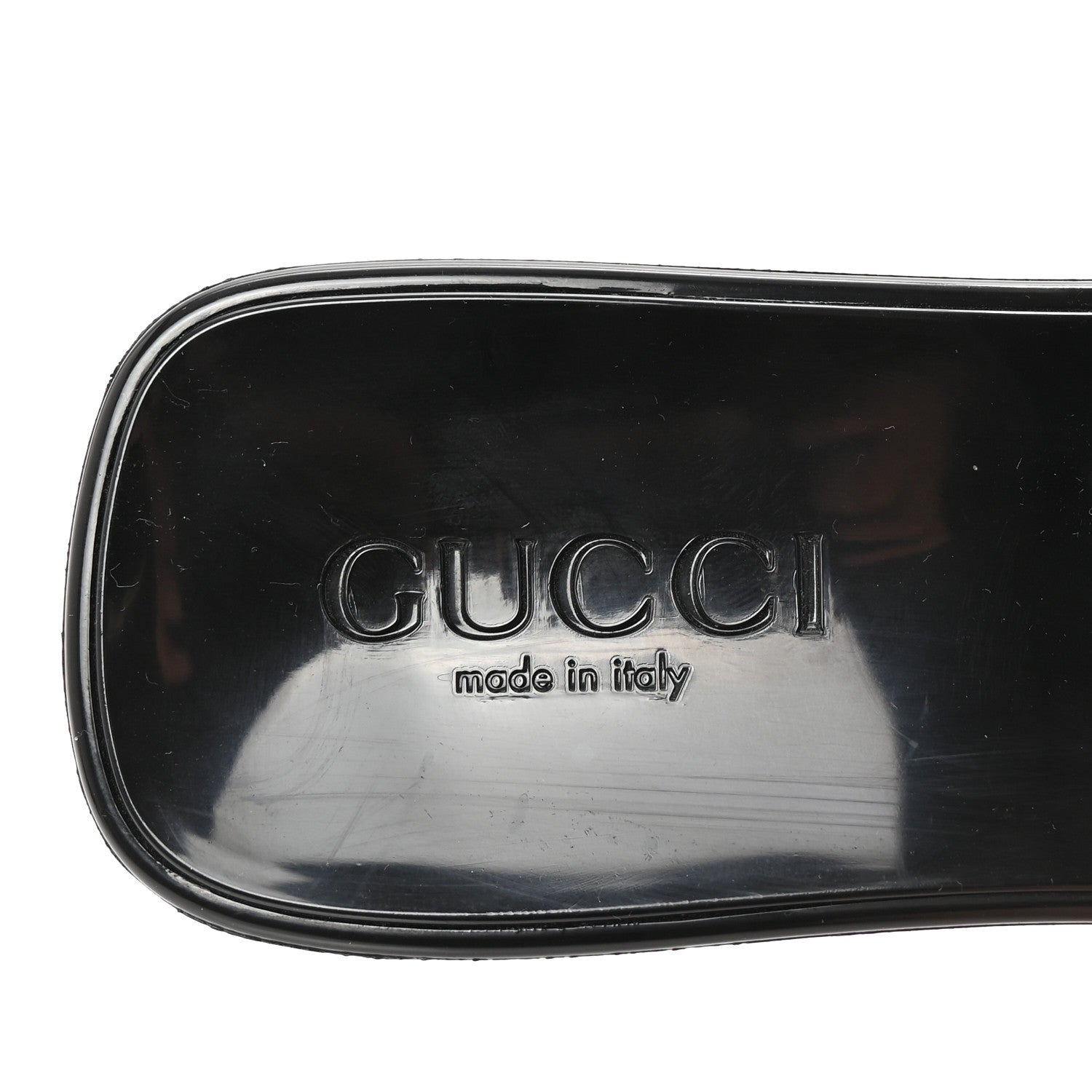 Rubber Gucci Logo Womens Platform 20/60mm Slide Sandals 36 Black