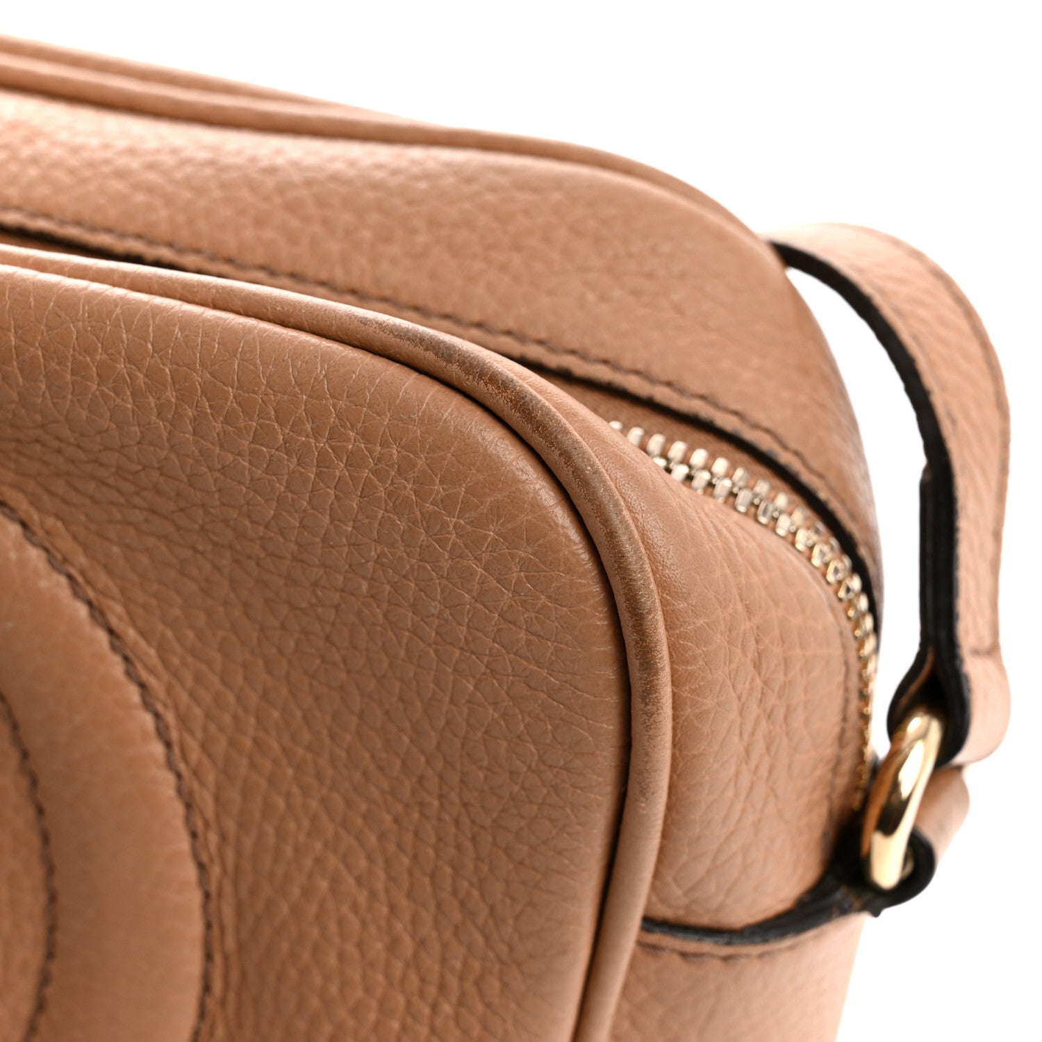 Pebbled Calfskin Small Soho Disco Bag Rose Beige