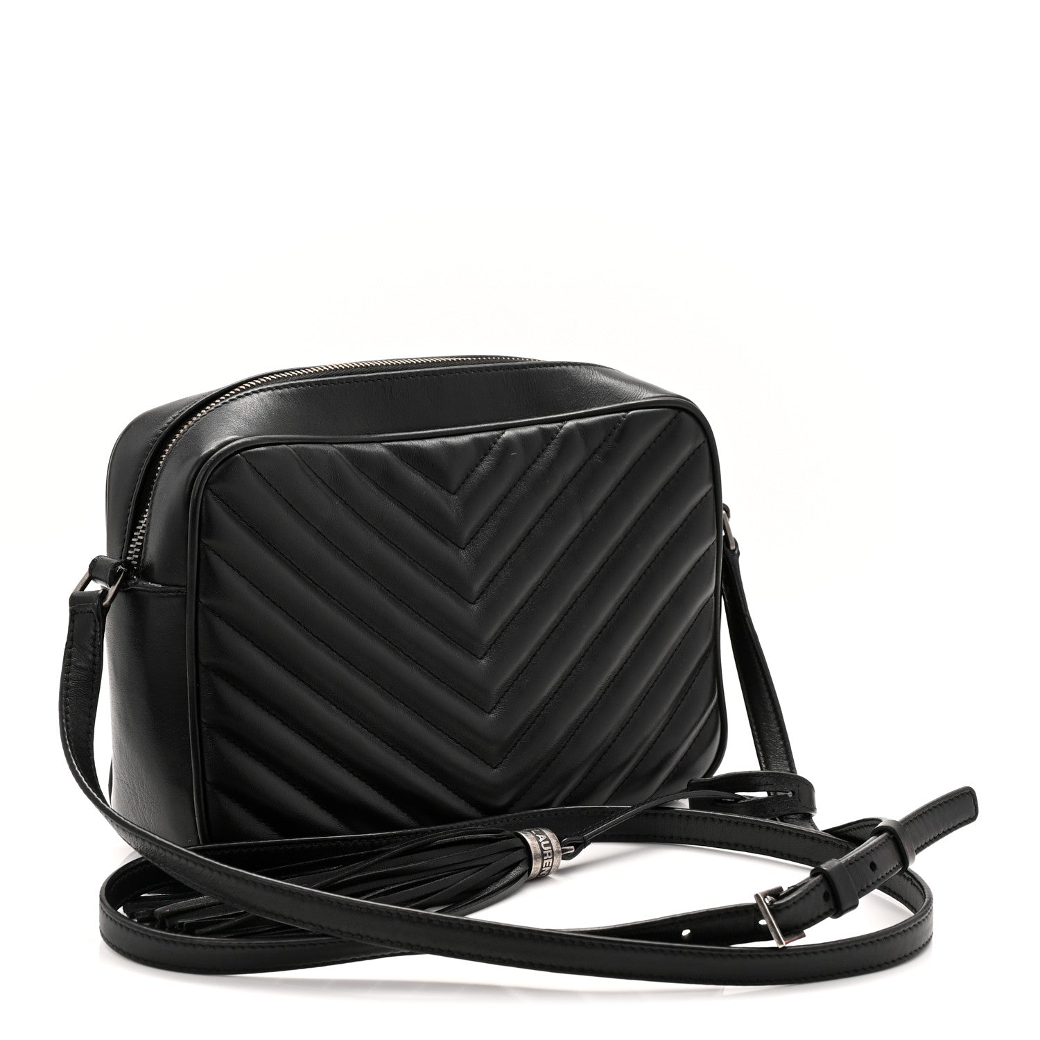 Calfskin Matelasse Monogram Lou Camera Bag Black
