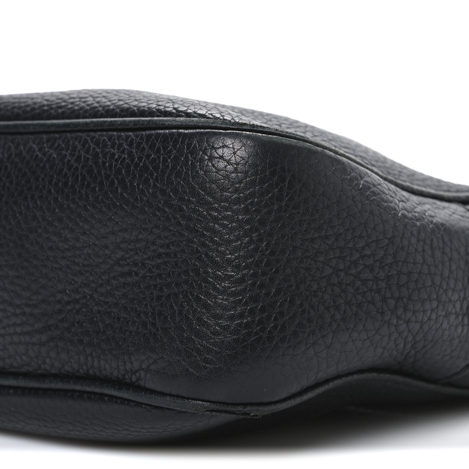 Pebbled Calfskin Small Soho Disco Bag Black