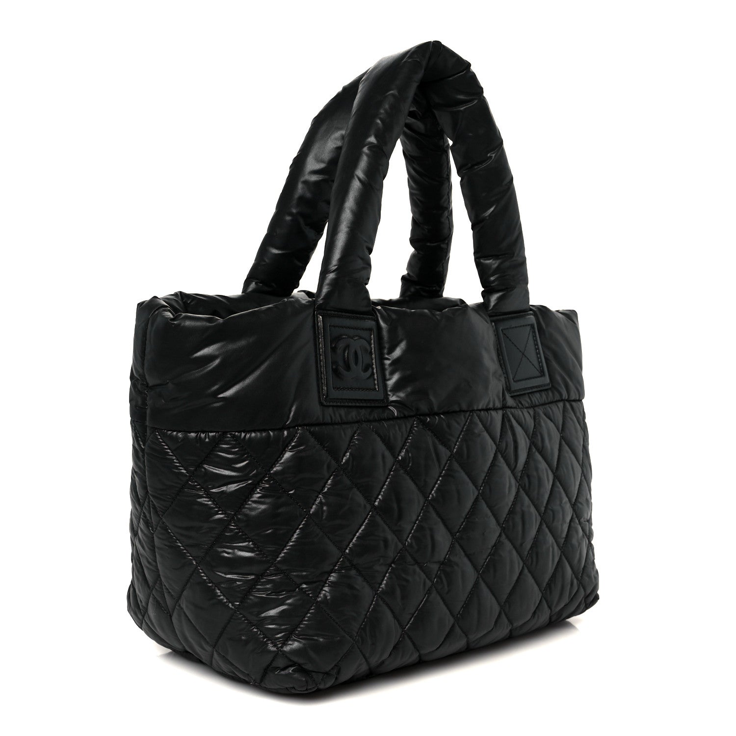 Nylon Quilted Small Coco Cocoon Tote Black