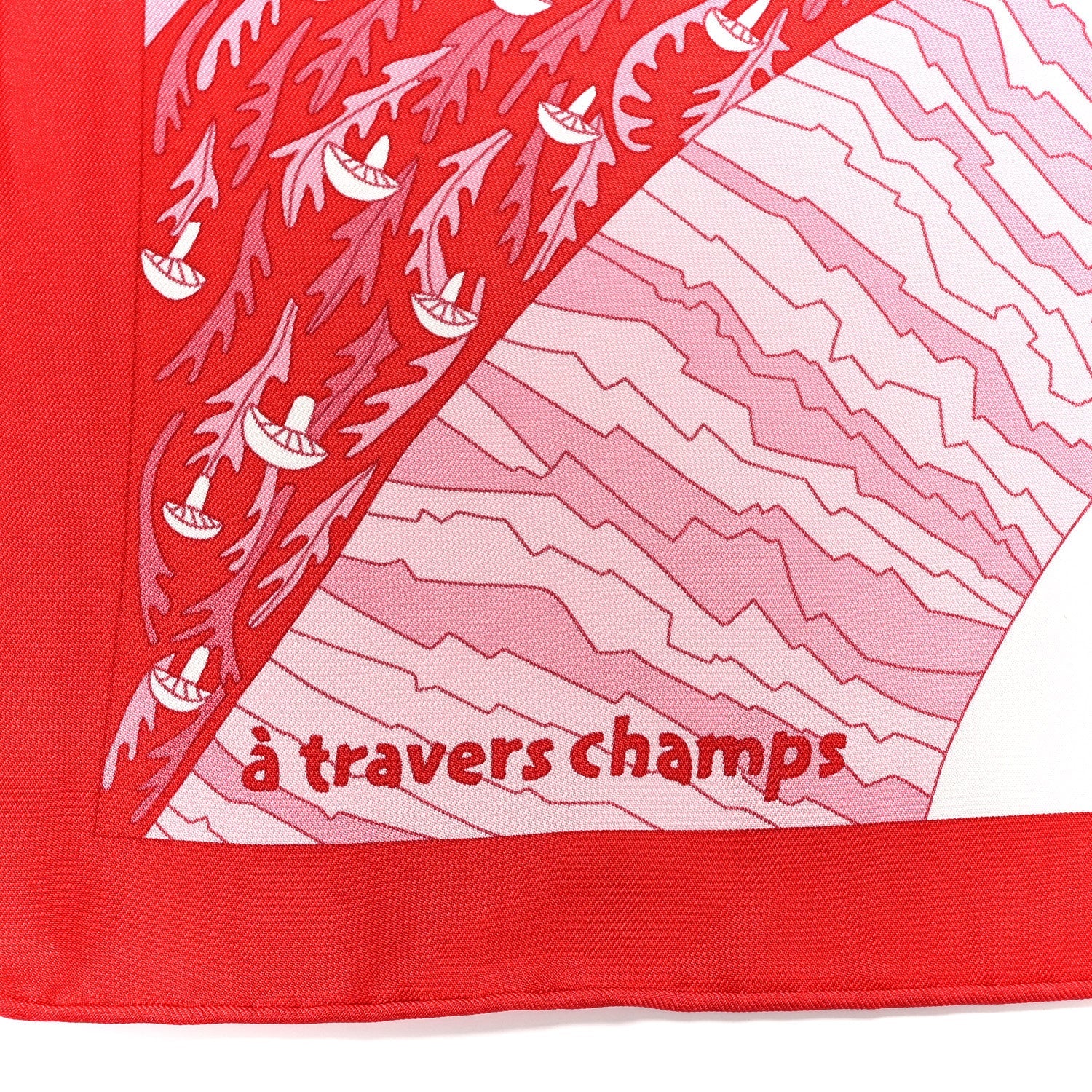 Silk A Travers Champs Scarf 90 Rouge Rose Multicolor