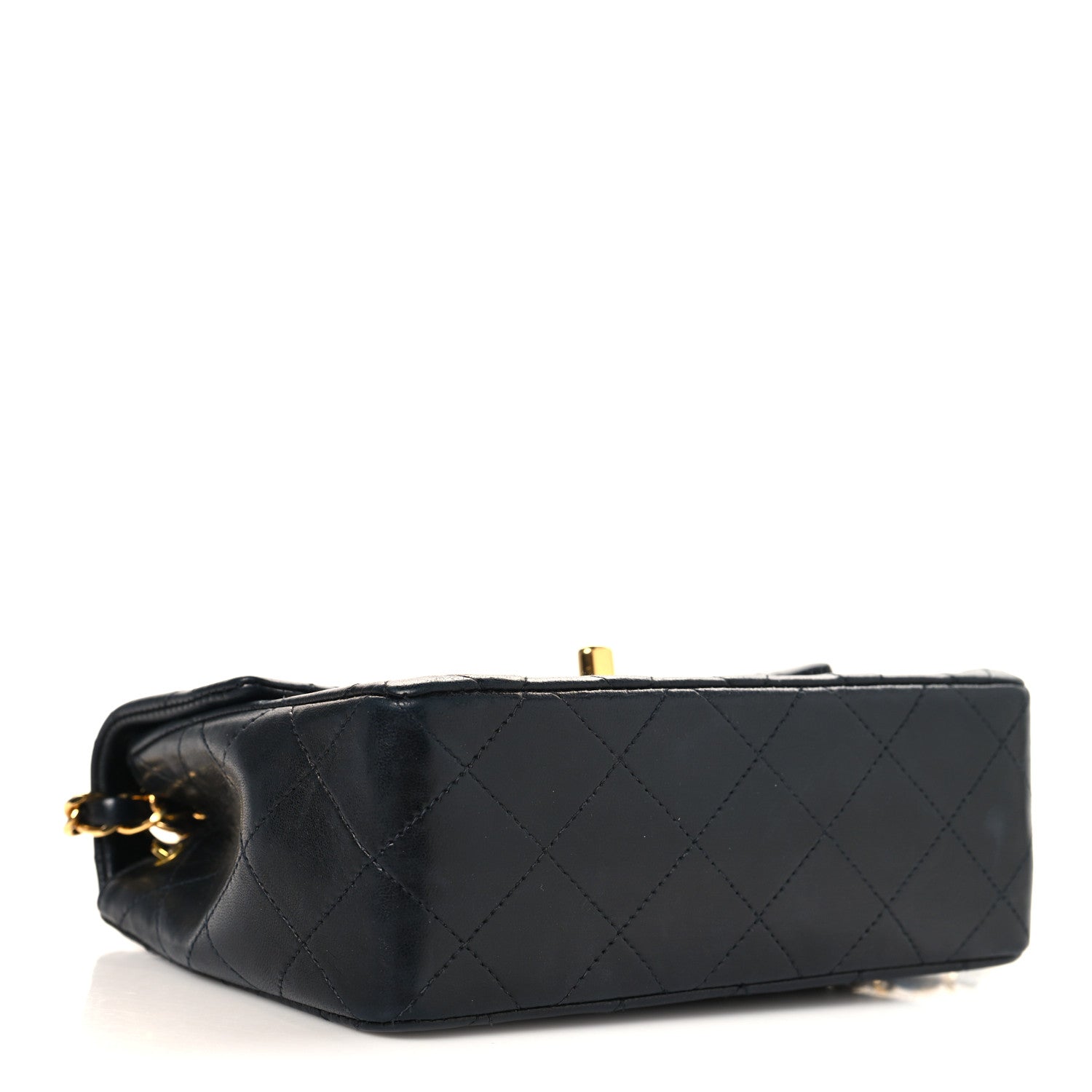 Lambskin Quilted Mini Square Flap Black