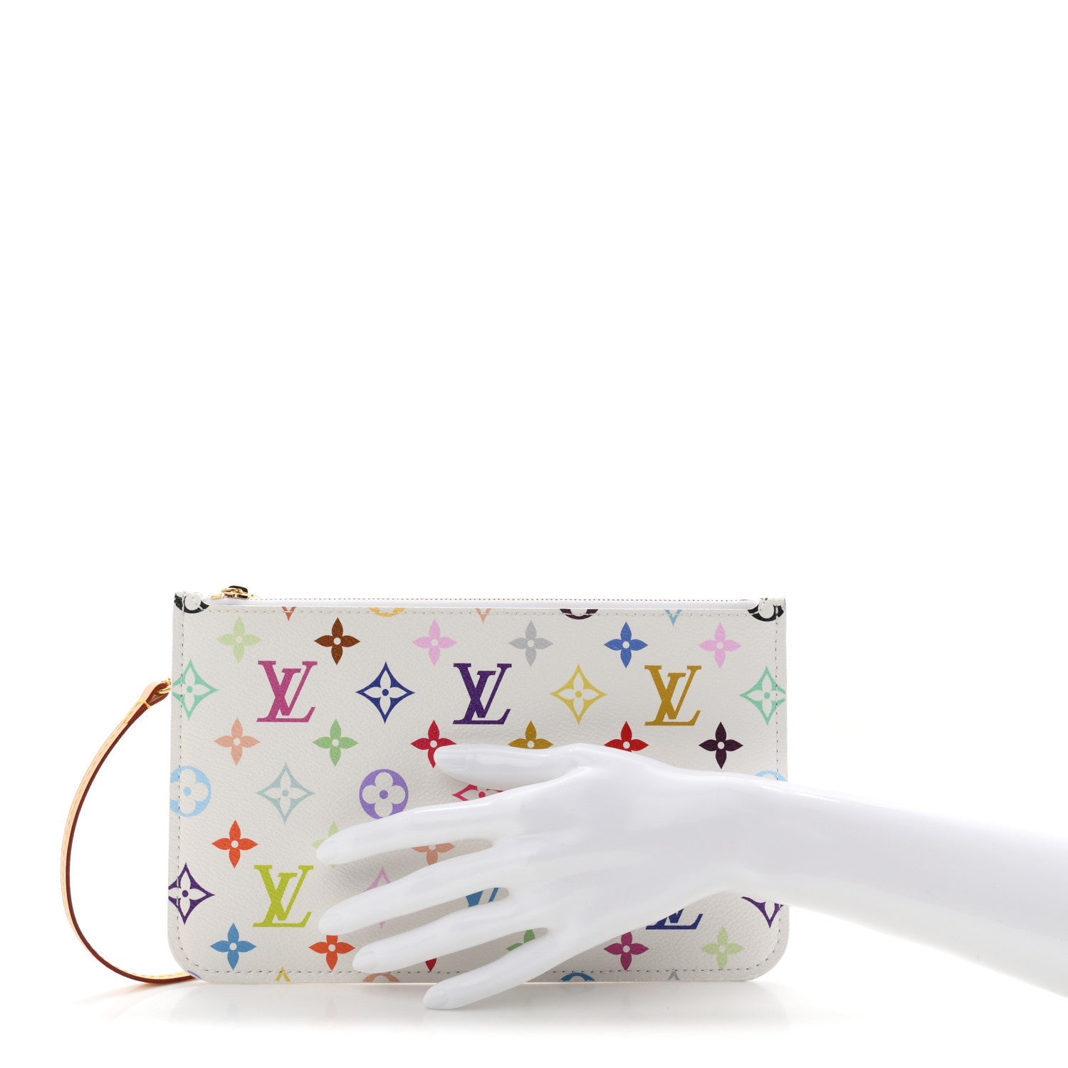 LV X TM Monogram Multicolor Neverfull Pochette White