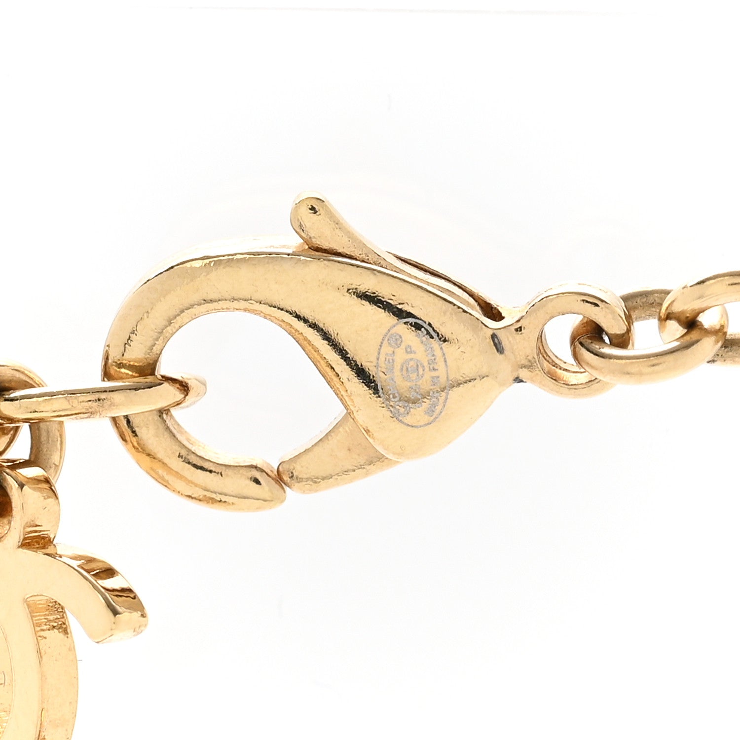 Metal Crystal CC X Pearl Necklace Gold