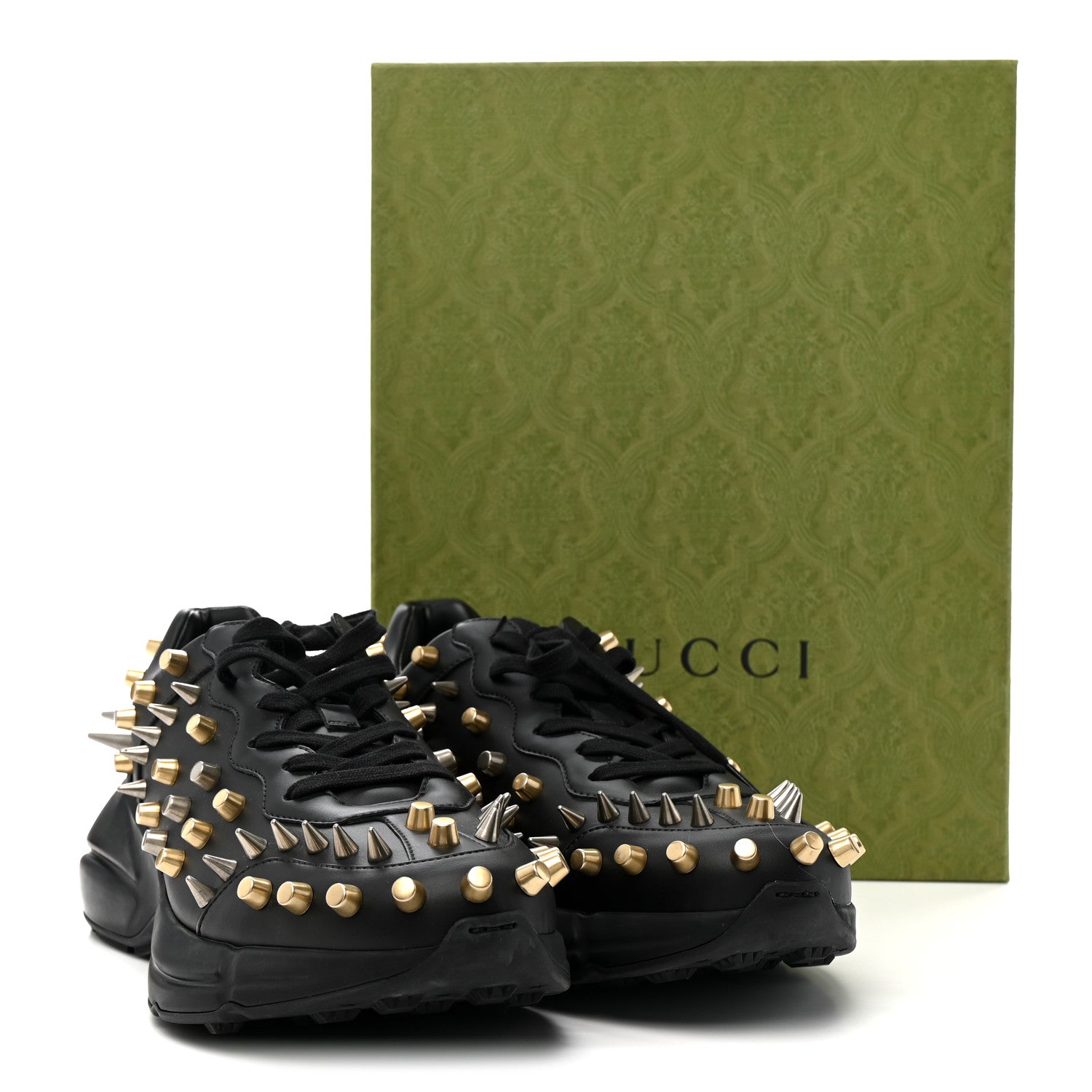 Demetra Spike Studded Mens Rhyton Sneakers 10 Black