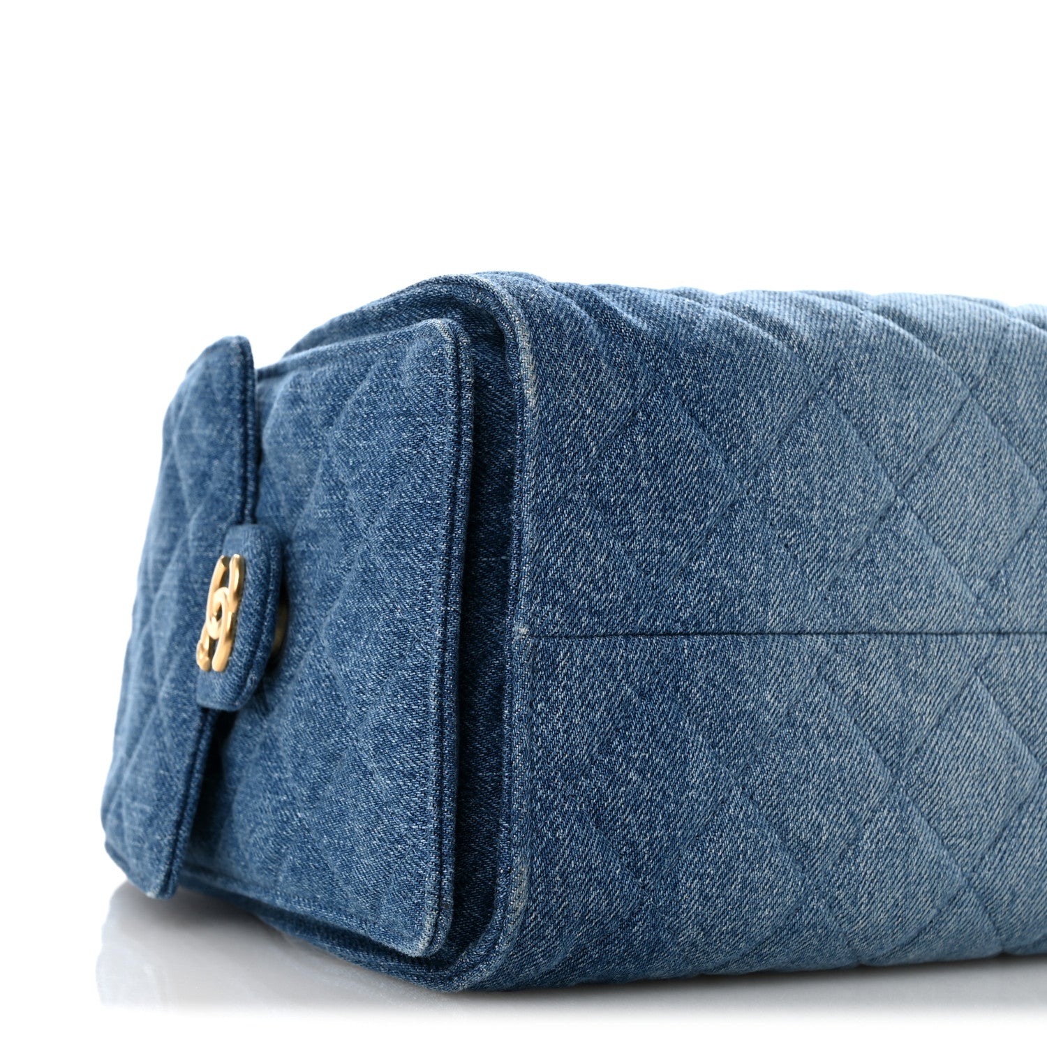 Washed Denim Quilted Small Chanel 25 Handbag Blue