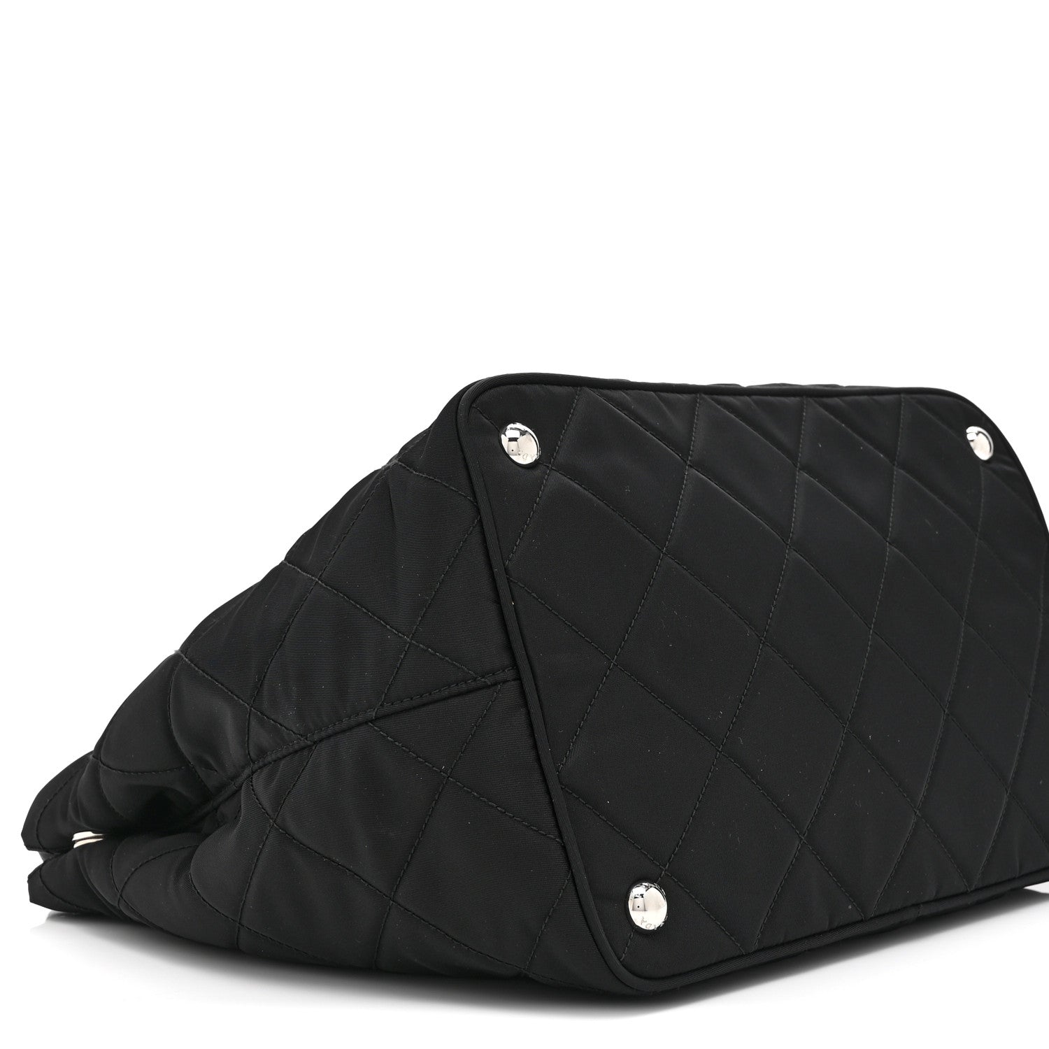 Nylon Tessuto Impuntu Quilted Tote Black