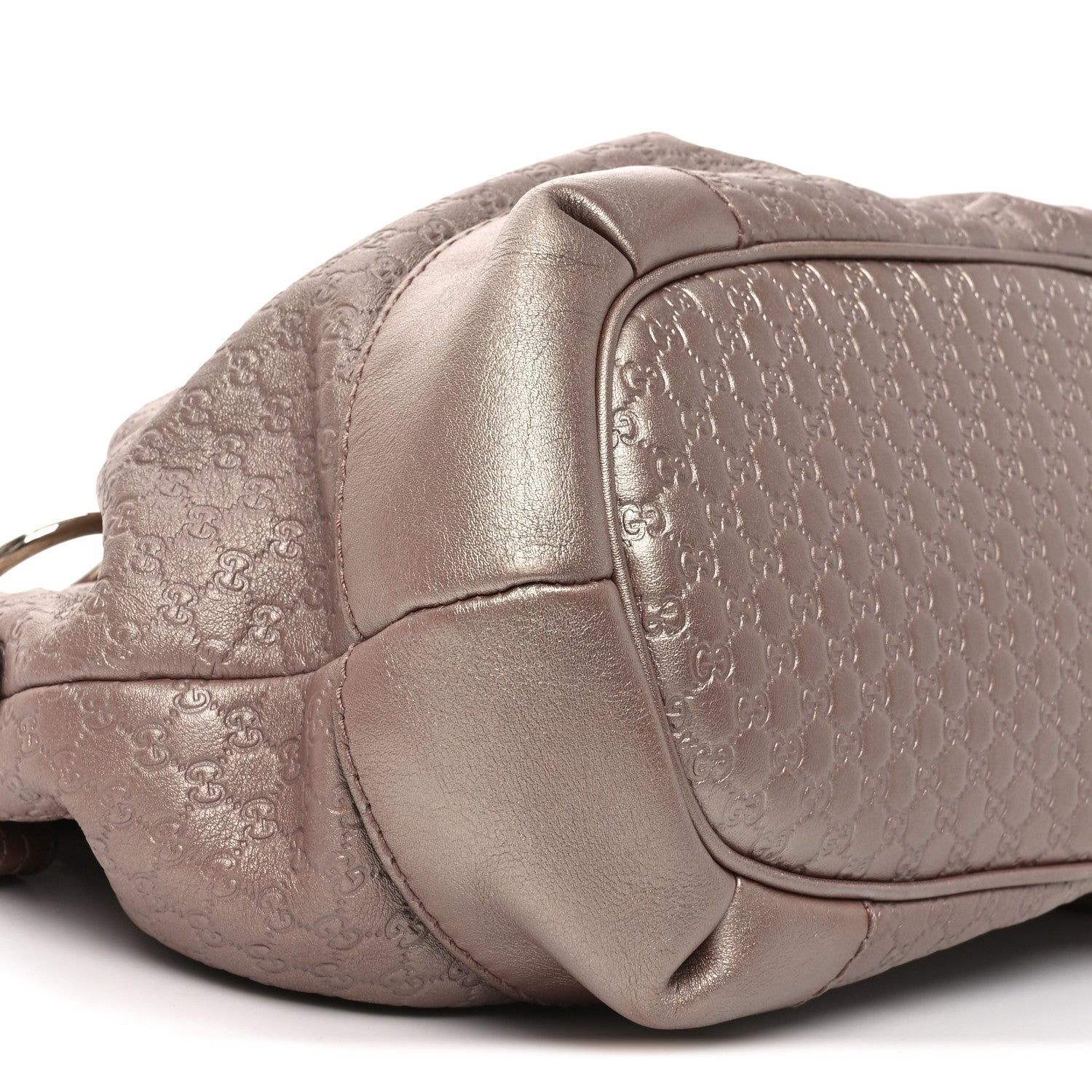 Metallic Microguccissima Medium Sukey Top Handle Bag Dark Cipria