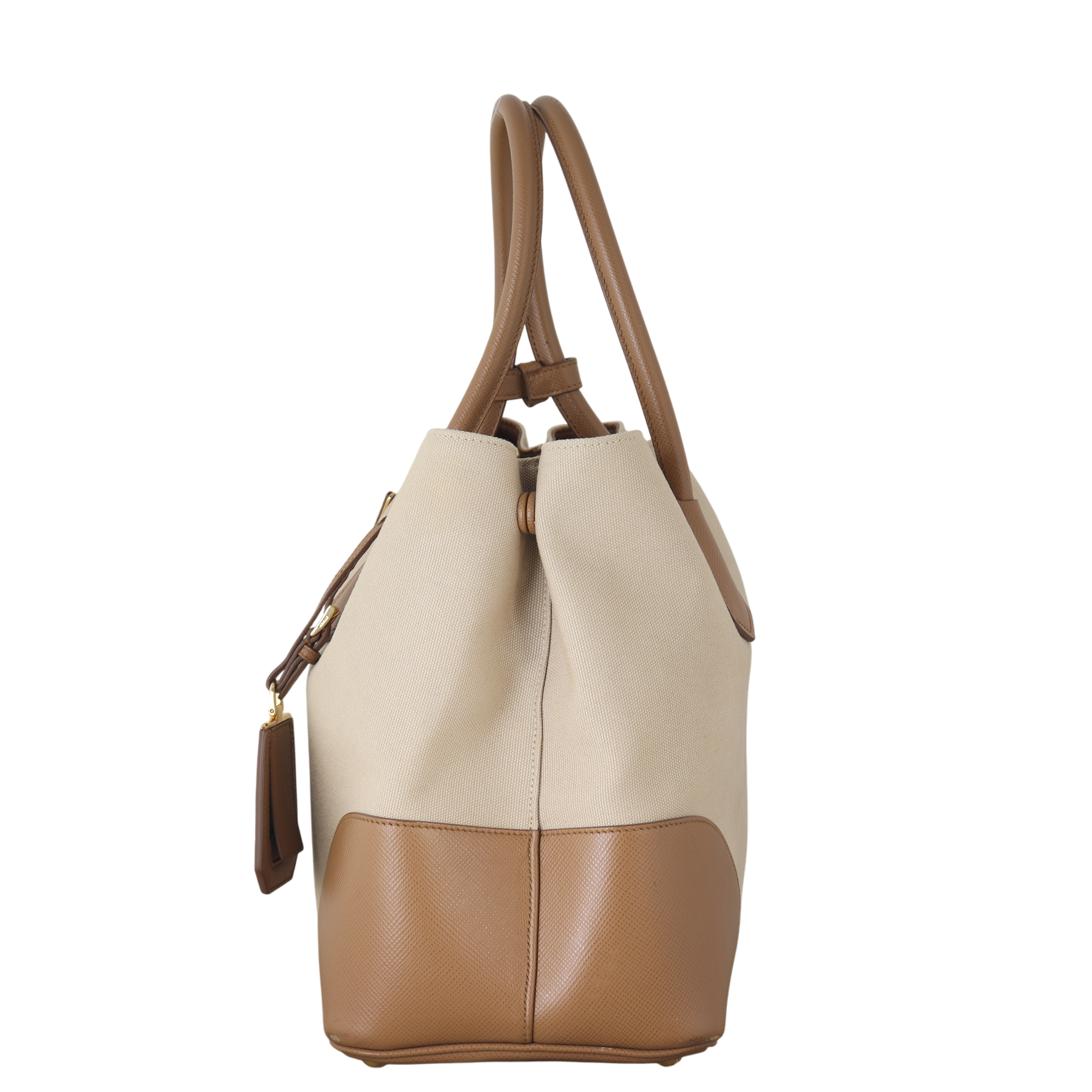 Prada Saffiano Cuir & Canapa Double Bag