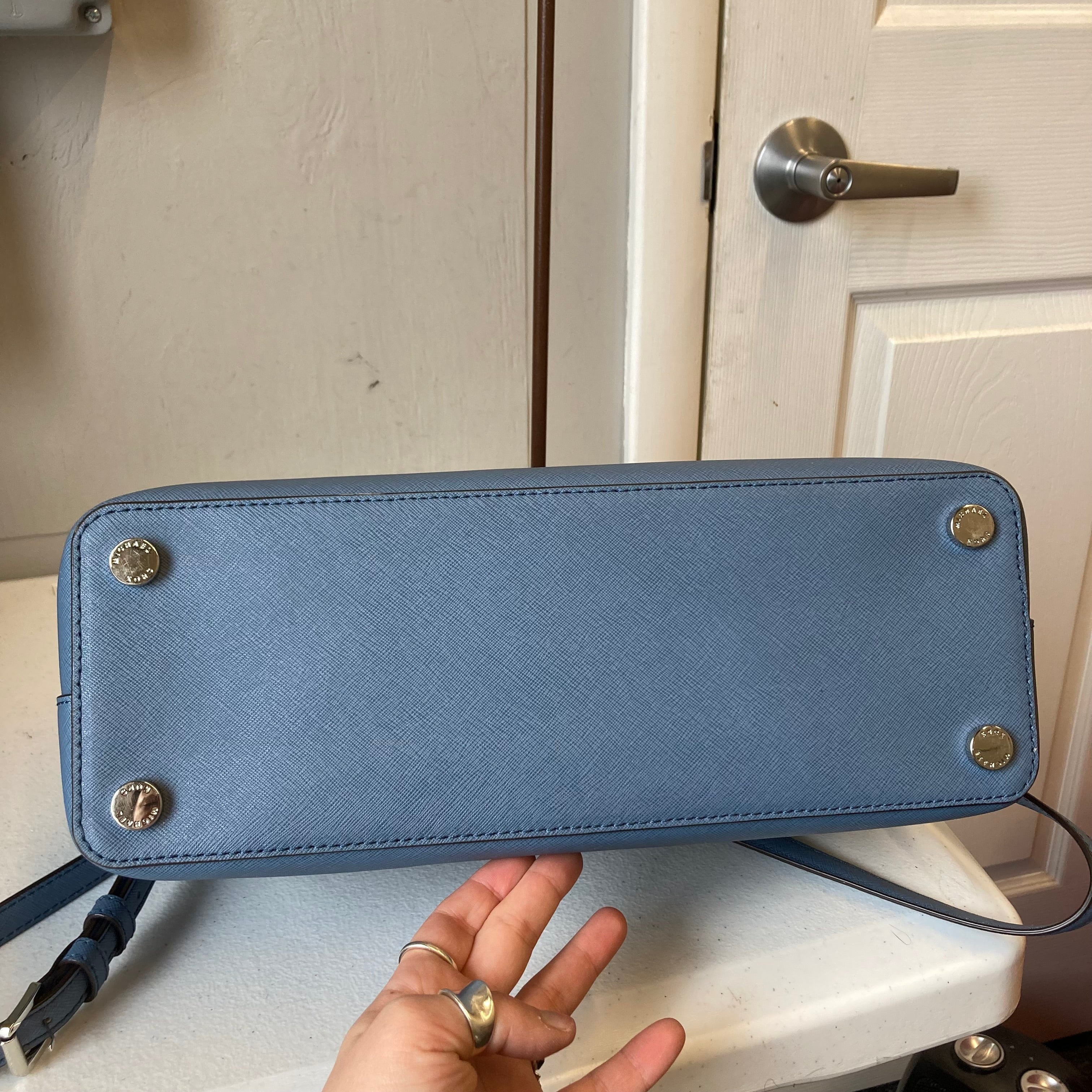 Handbag Designer By Michael Kors In Blue, Size:Large