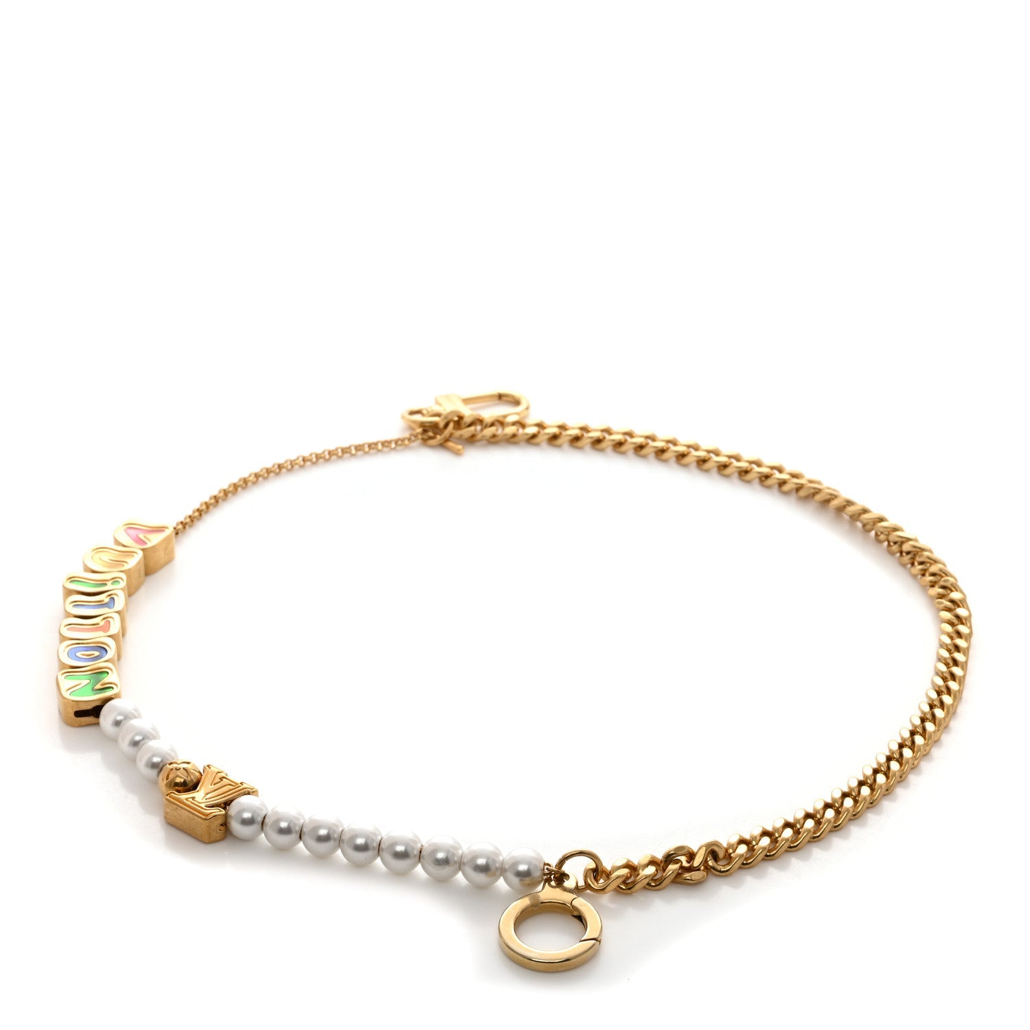 Metal Monogram Vuitton Belt Chain Gold Multicolor