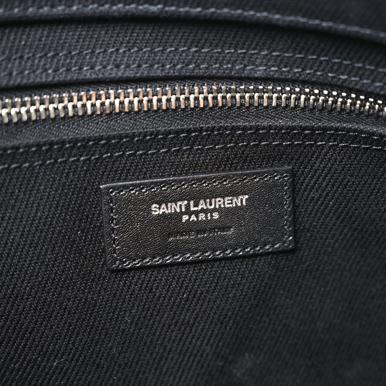 Linen Calfskin Rive Gauche Tote Black