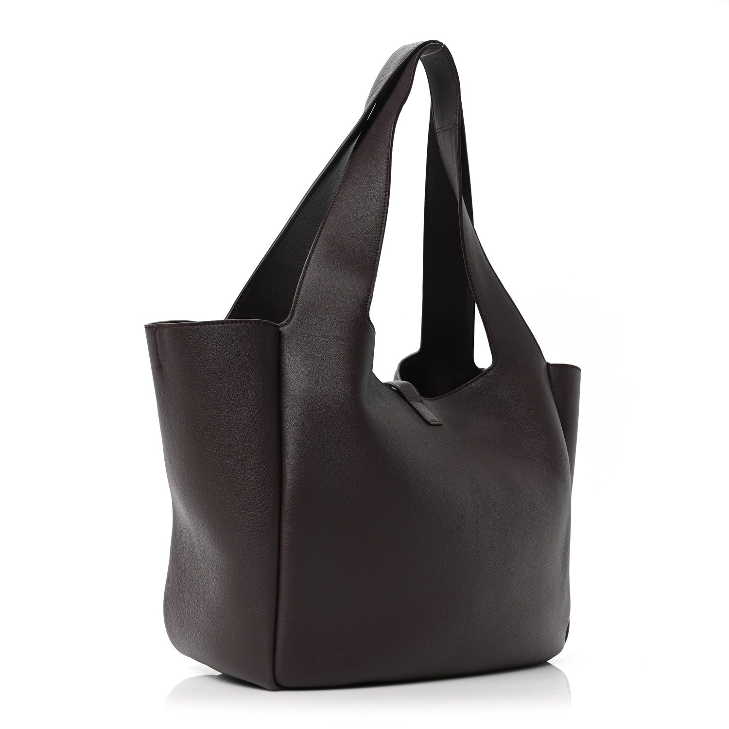 Grained Deerskin Bea Tote Dark Currant
