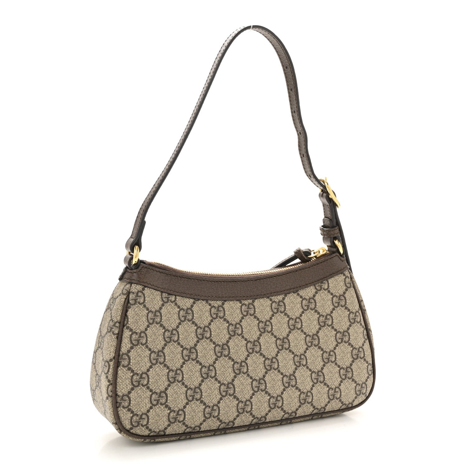 GG Supreme Monogram Textured Dollar Calfskin Small Ophidia Hobo Beige Ebony New Acero