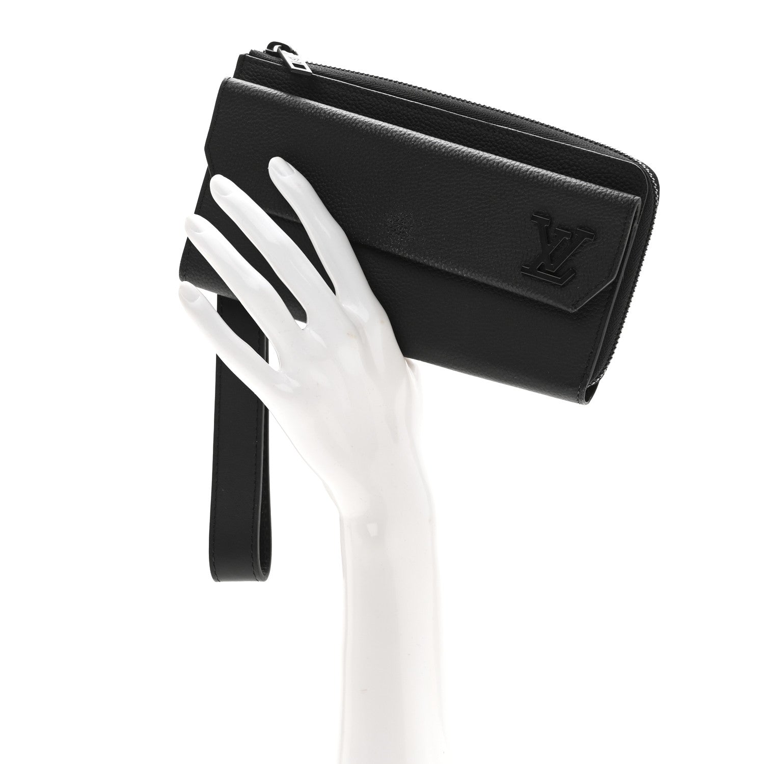 Grained Calfskin Aerogram Long Wallet Black