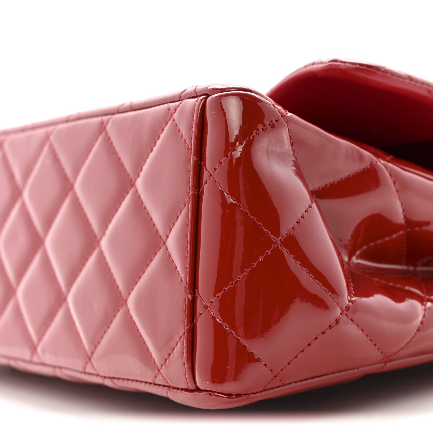 Patent Quilted Maxi Double Flap Red