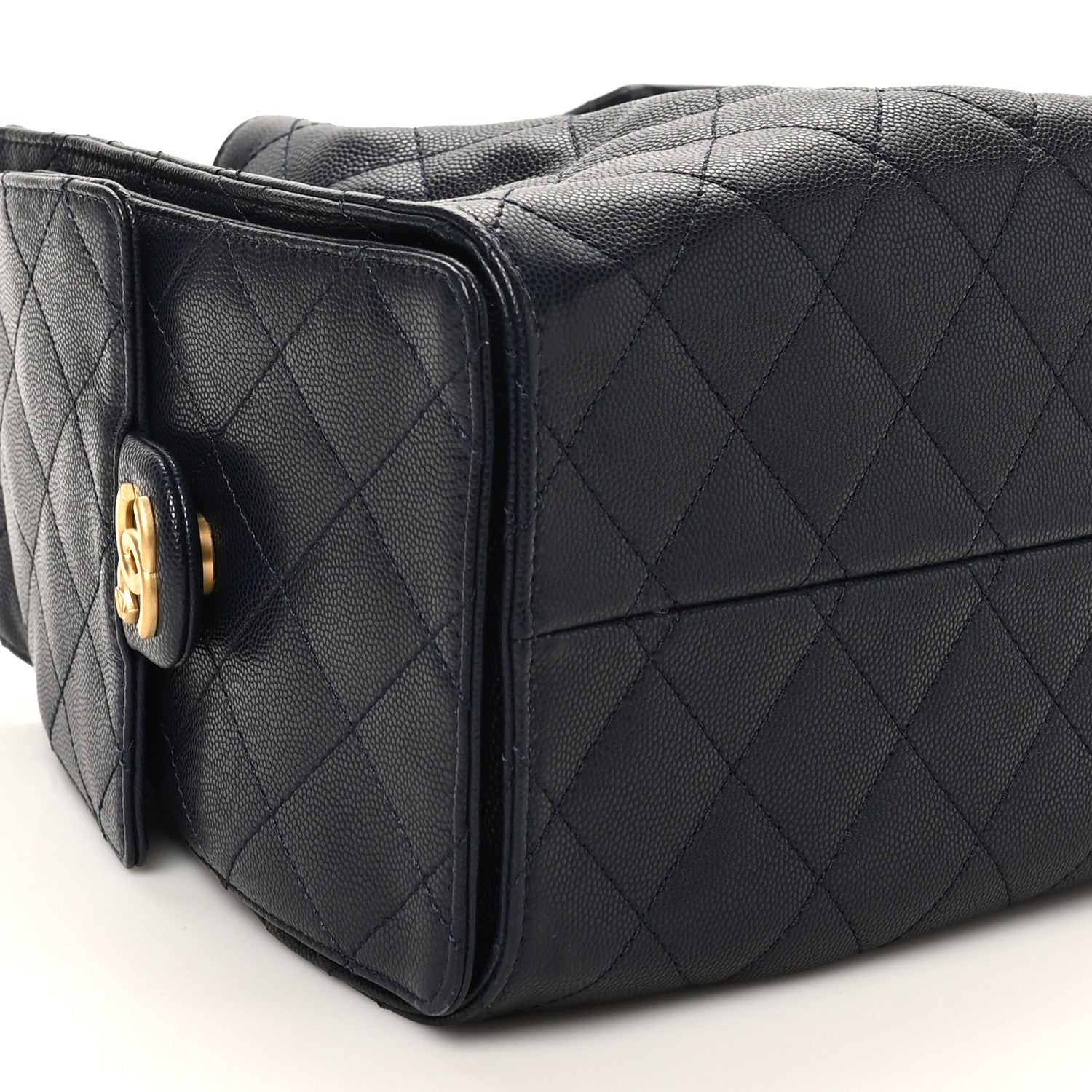 Caviar Quilted Small Chanel 25 Handbag Dark Navy