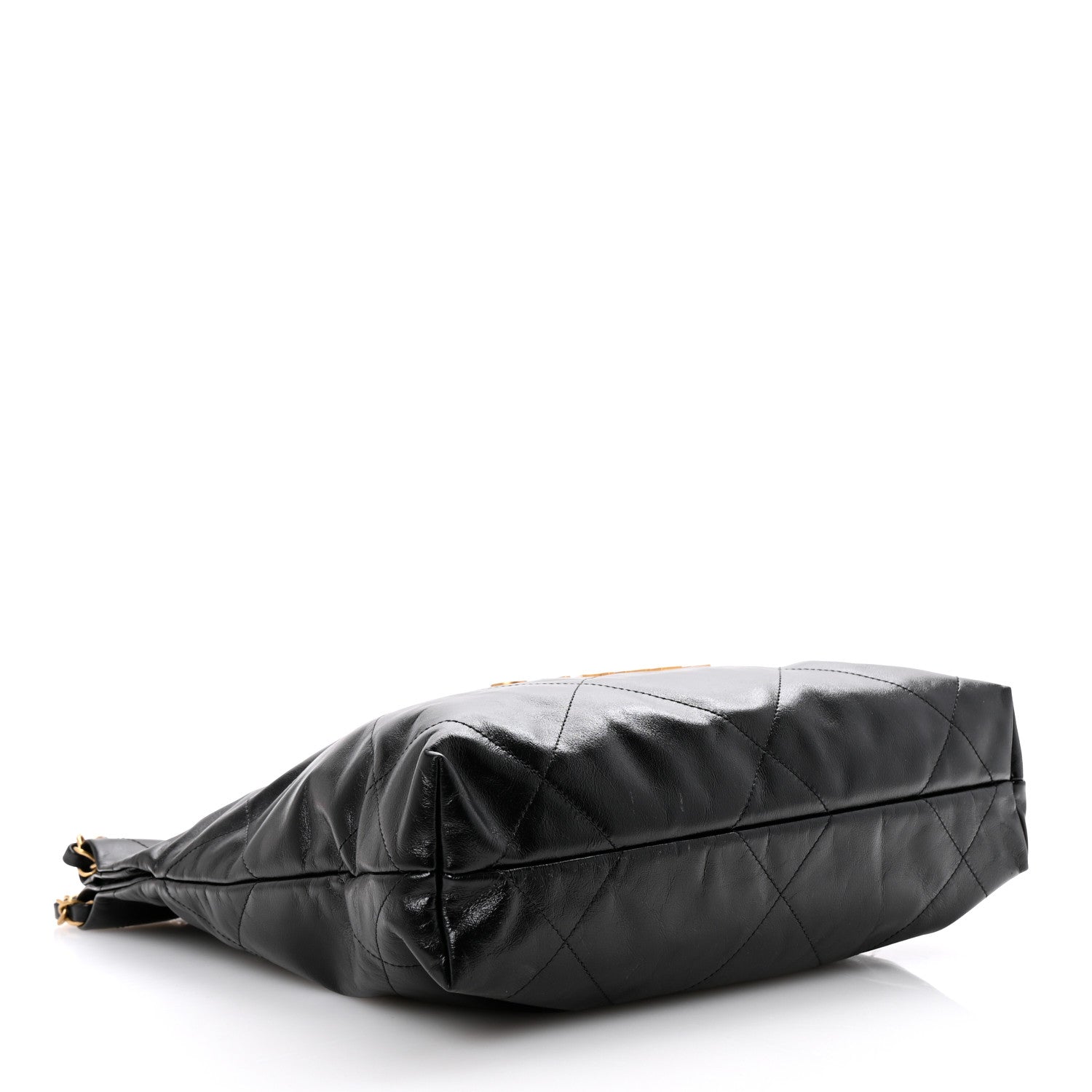 Shiny Calfskin Quilted Small Chanel 22 Black