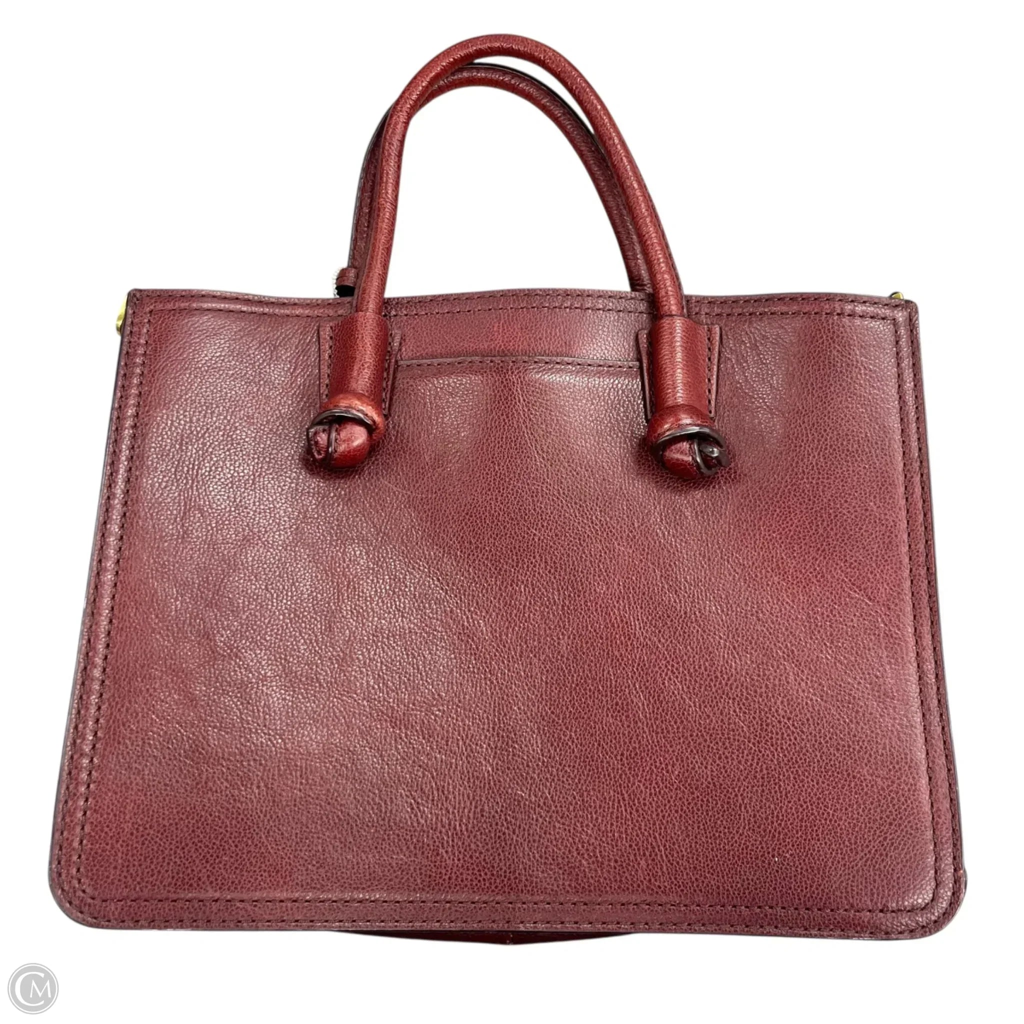 Handbag Leather By Fossil, Size: Medium