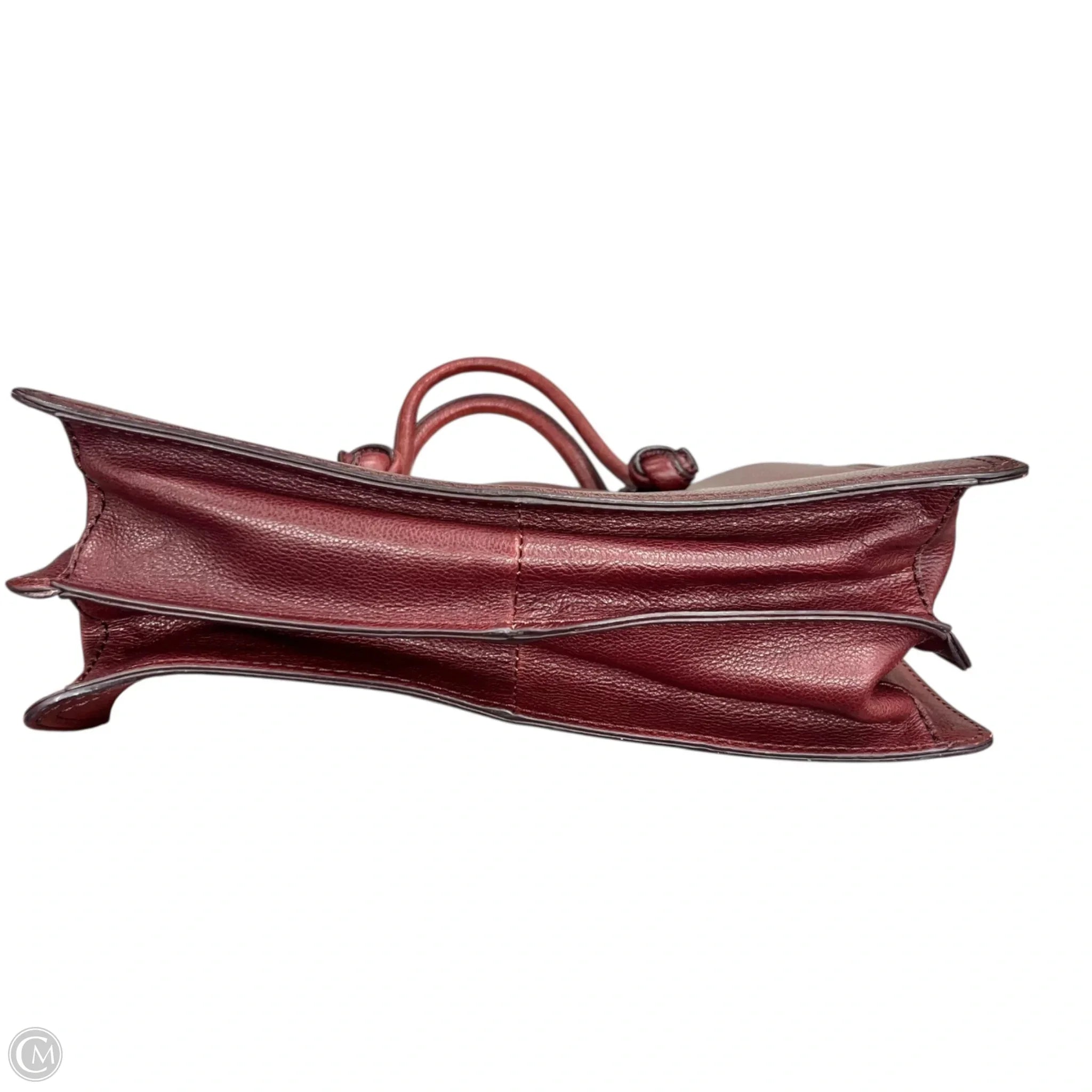 Handbag Leather By Fossil, Size: Medium
